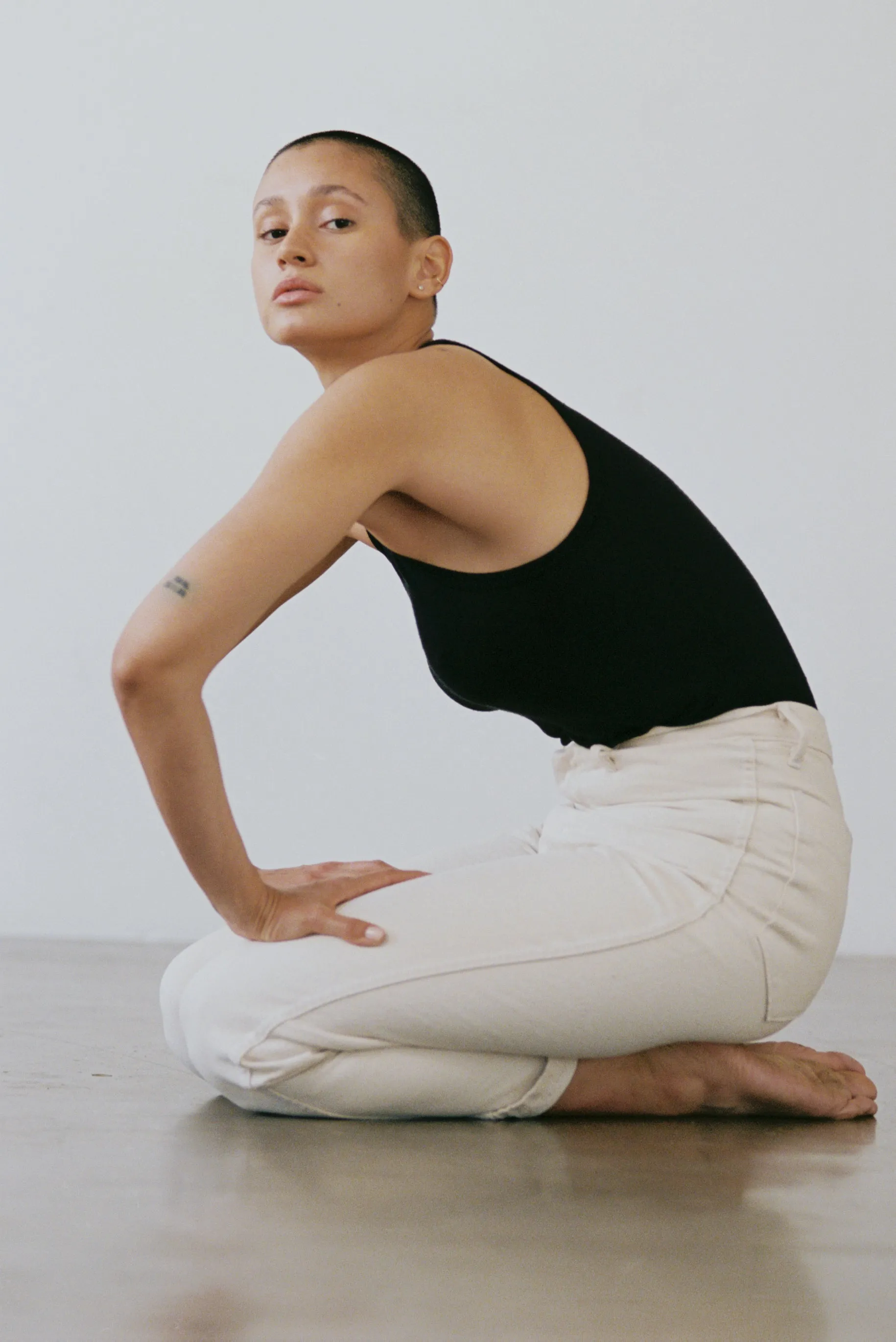 Boy Tank, Regen Silk Noil Jersey, Black sold by Ozma product image thumbnail 4