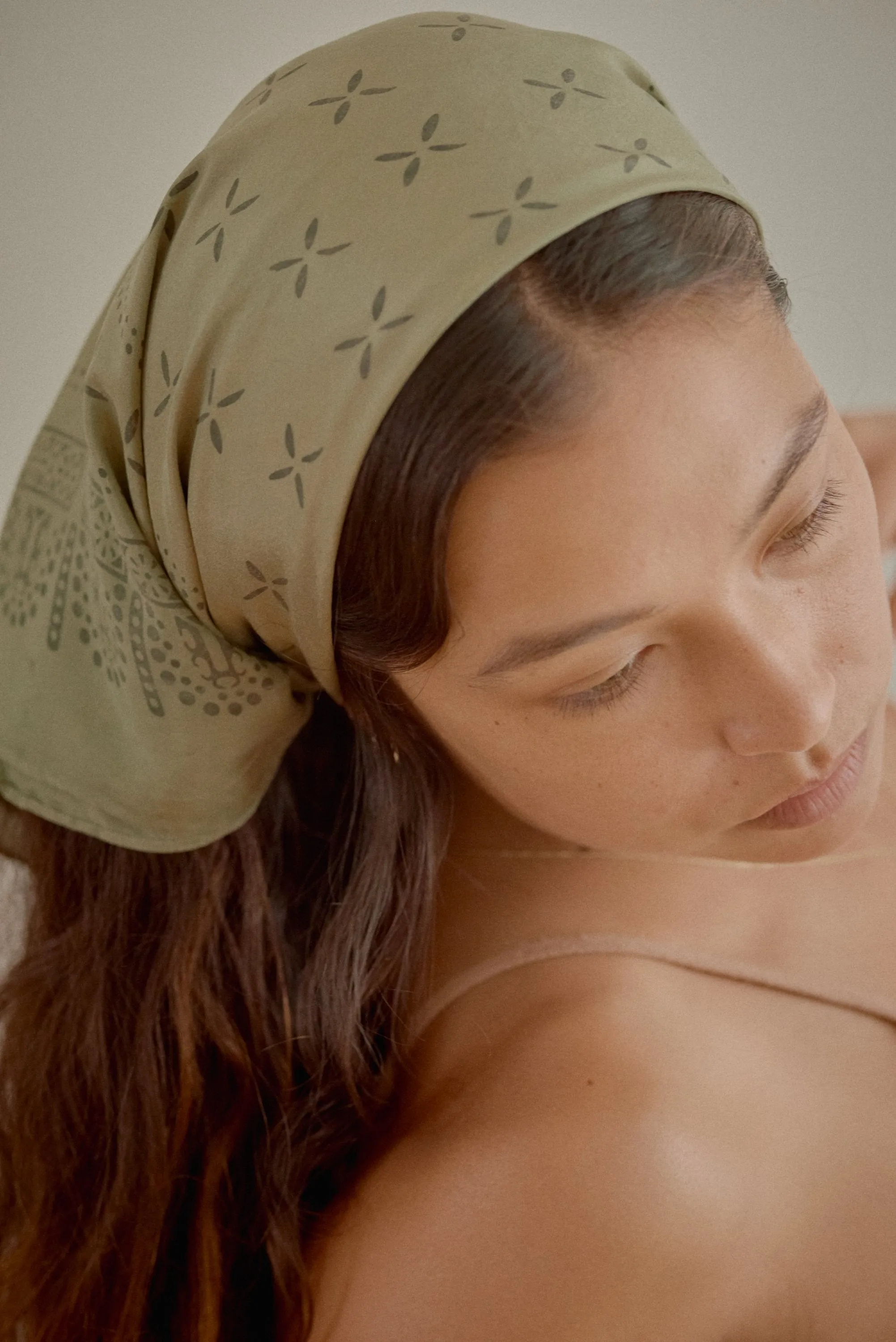 1930s Bandana, Regen Silk, Avocado sold by Ozma product image thumbnail 2