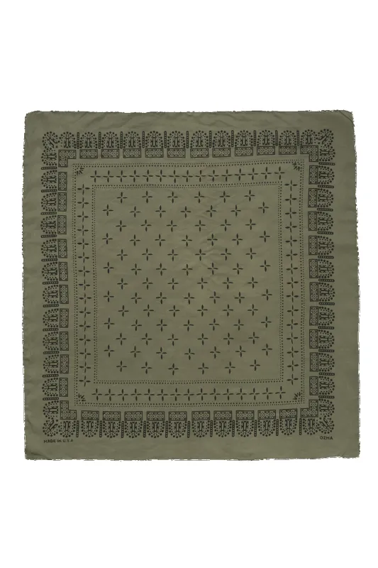 1930s Bandana, Regen Silk, Avocado sold by Ozma