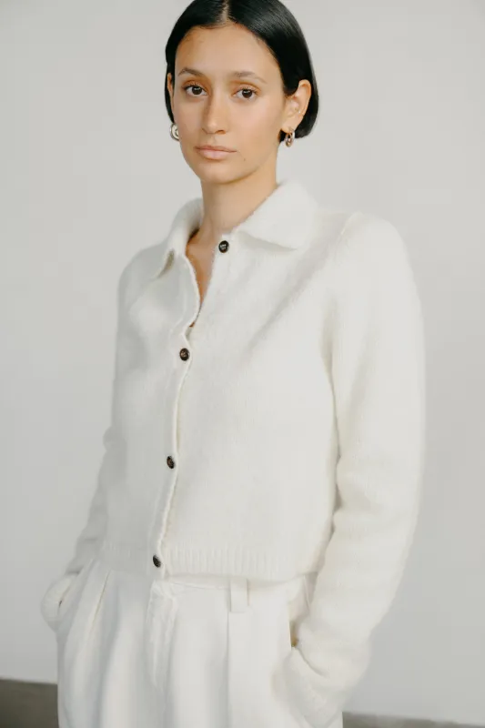 (Imperfect) Penny Cardigan, Alpaca Blend, Cream made by Ozma