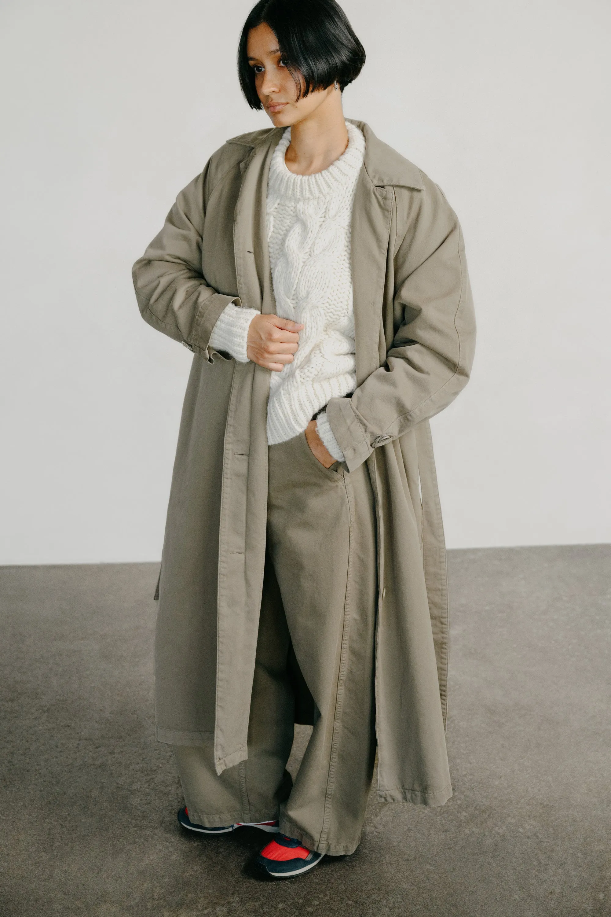 (Imperfect) Wide Leg Chino, Organic Twill, Olive Khaki sold by Ozma product image thumbnail 3