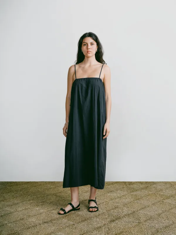(Imperfect) Marta Dress, Organic Batiste, Soft Black made by Ozma