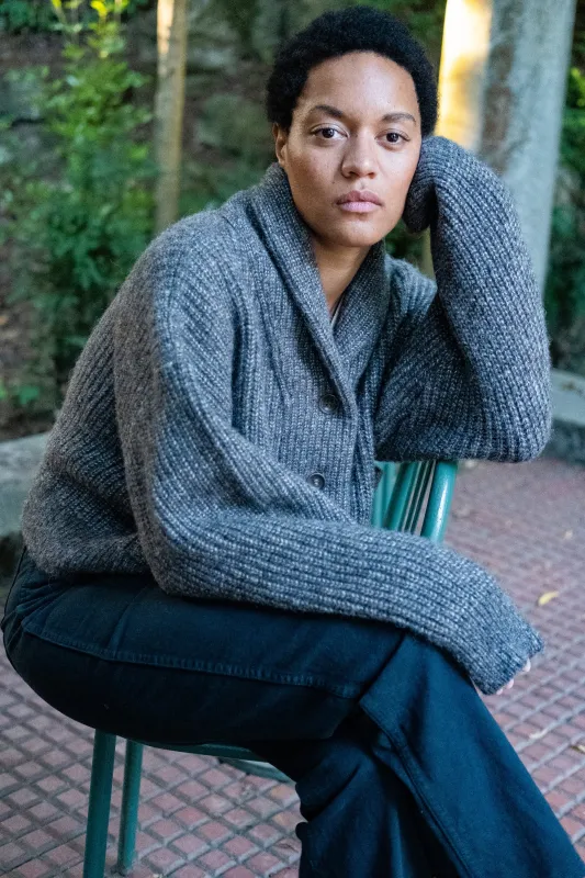 (Imperfect) Sloan Cardigan, Eco-Cloud Alpaca Cotton, Root made by Ozma