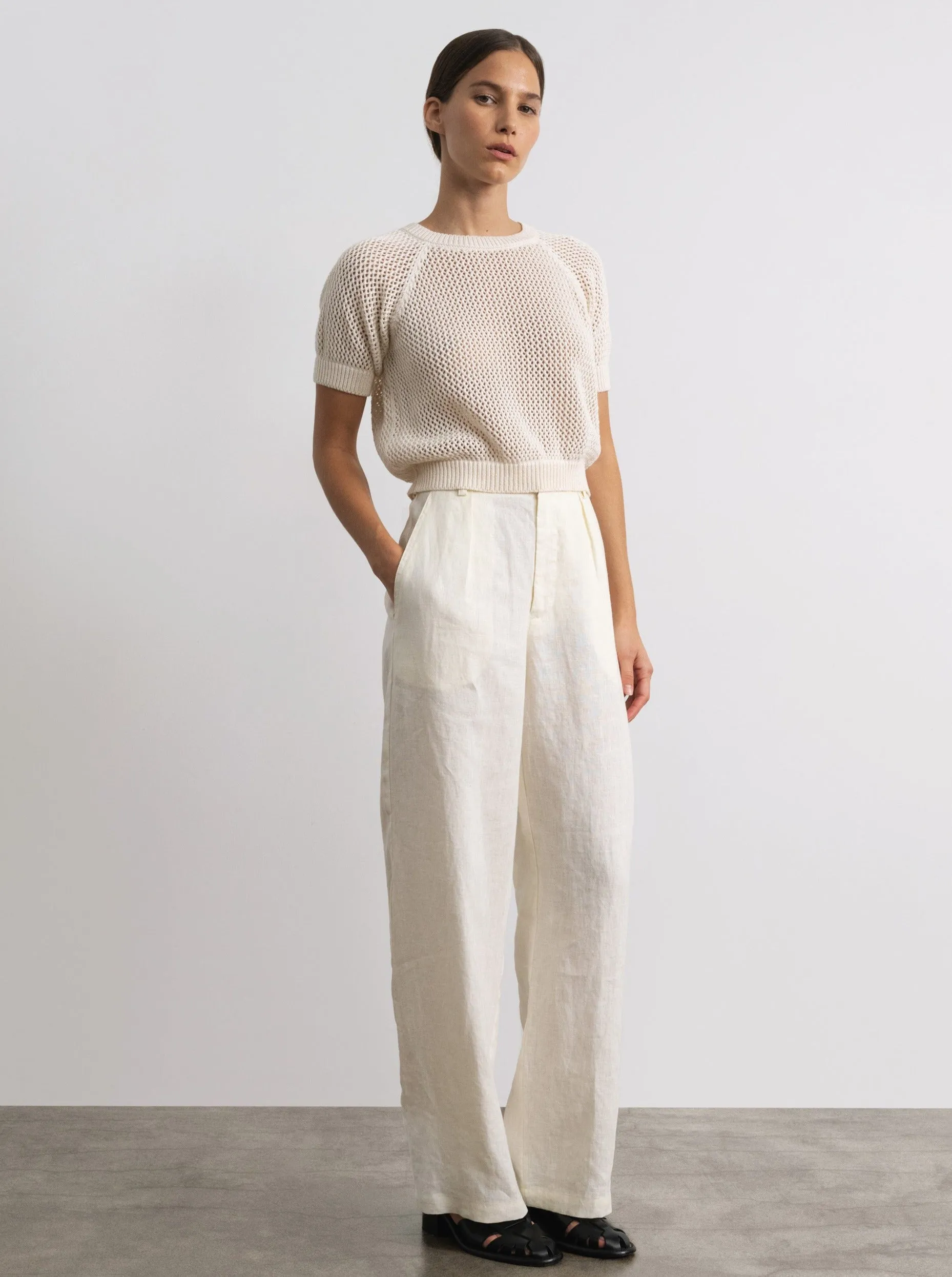 (Imperfect) Linen Trouser, Laundered Linen, Natural sold by Ozma product image thumbnail 2