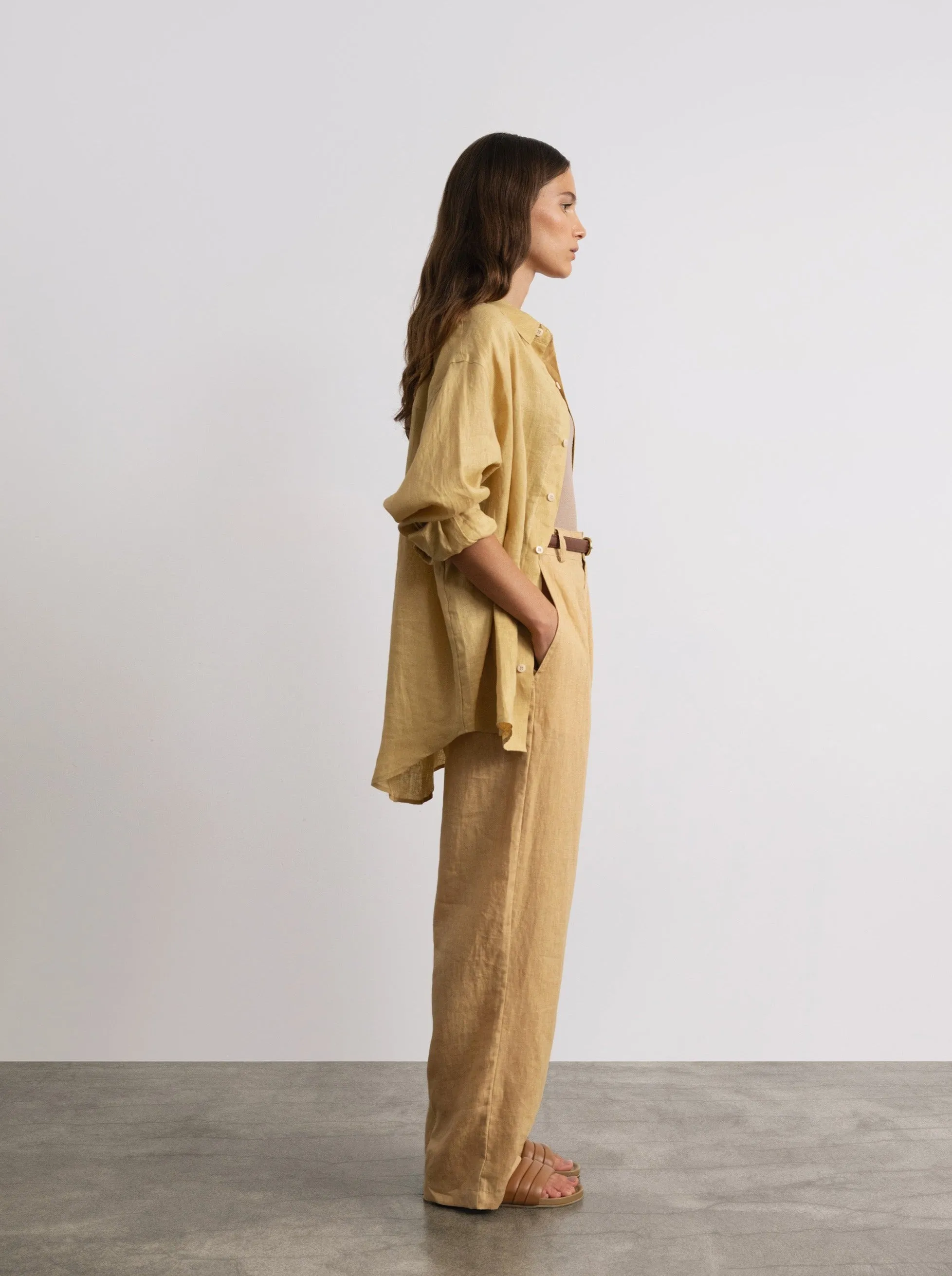 (Imperfect) Linen Trouser, Laundered Linen, Hay sold by Ozma product image thumbnail 4