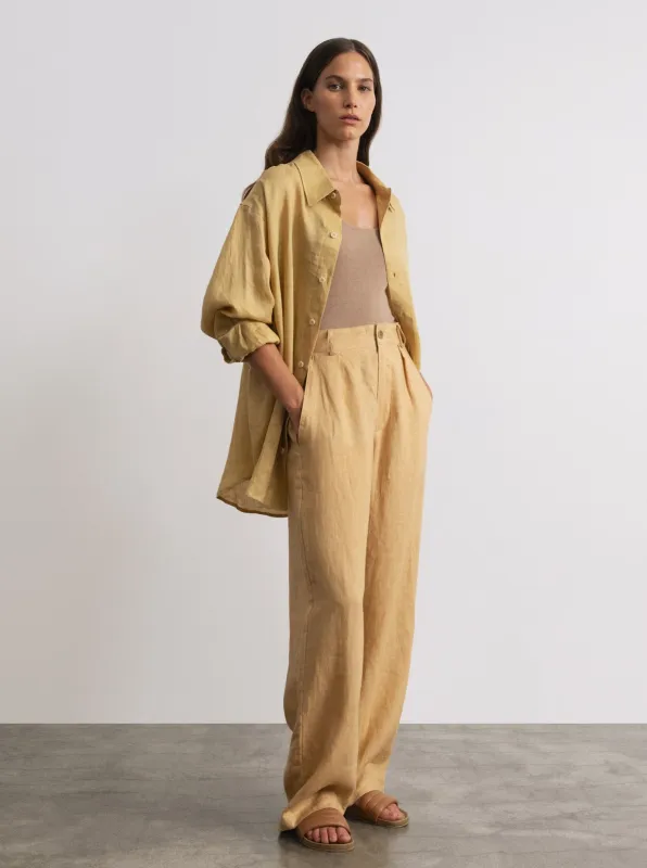 (Imperfect) Linen Trouser, Laundered Linen, Hay sold by Ozma