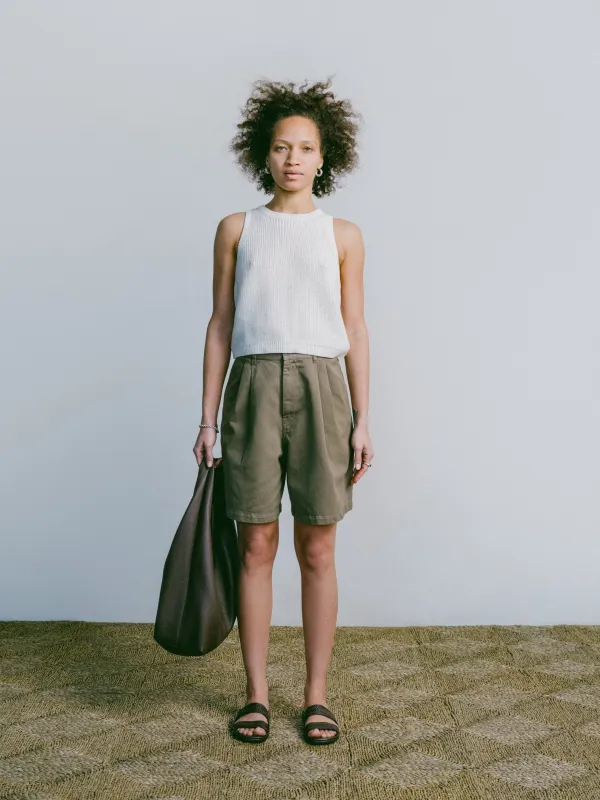 (Imperfect) Pfeiffer Short, Chino Twill, Olive Khaki made by Ozma
