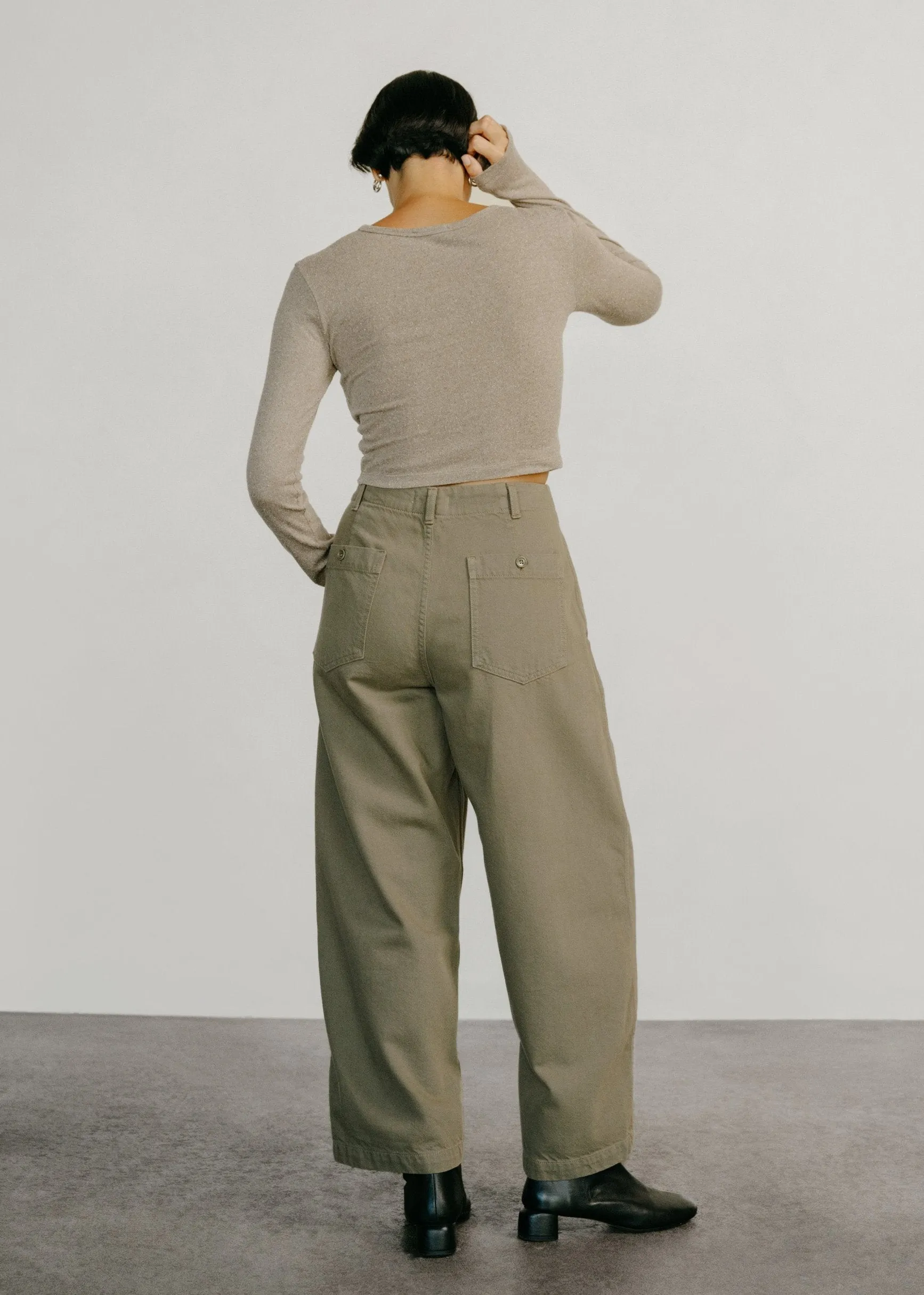 (Imperfect) Jardin Pant, Tencel Bull Denim, Algae sold by Ozma product image thumbnail 4
