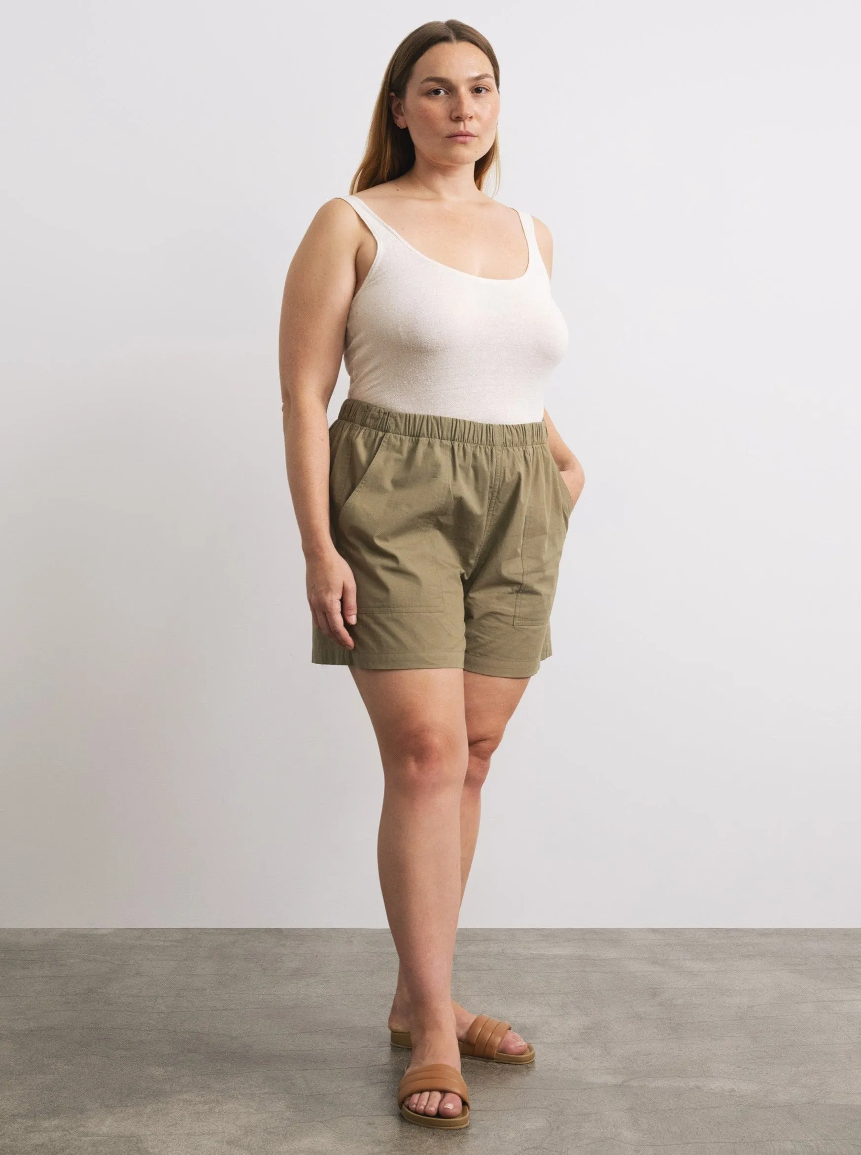 (Imperfect) Juno Short, Organic Cotton Poplin, Algae sold by Ozma product image thumbnail 2