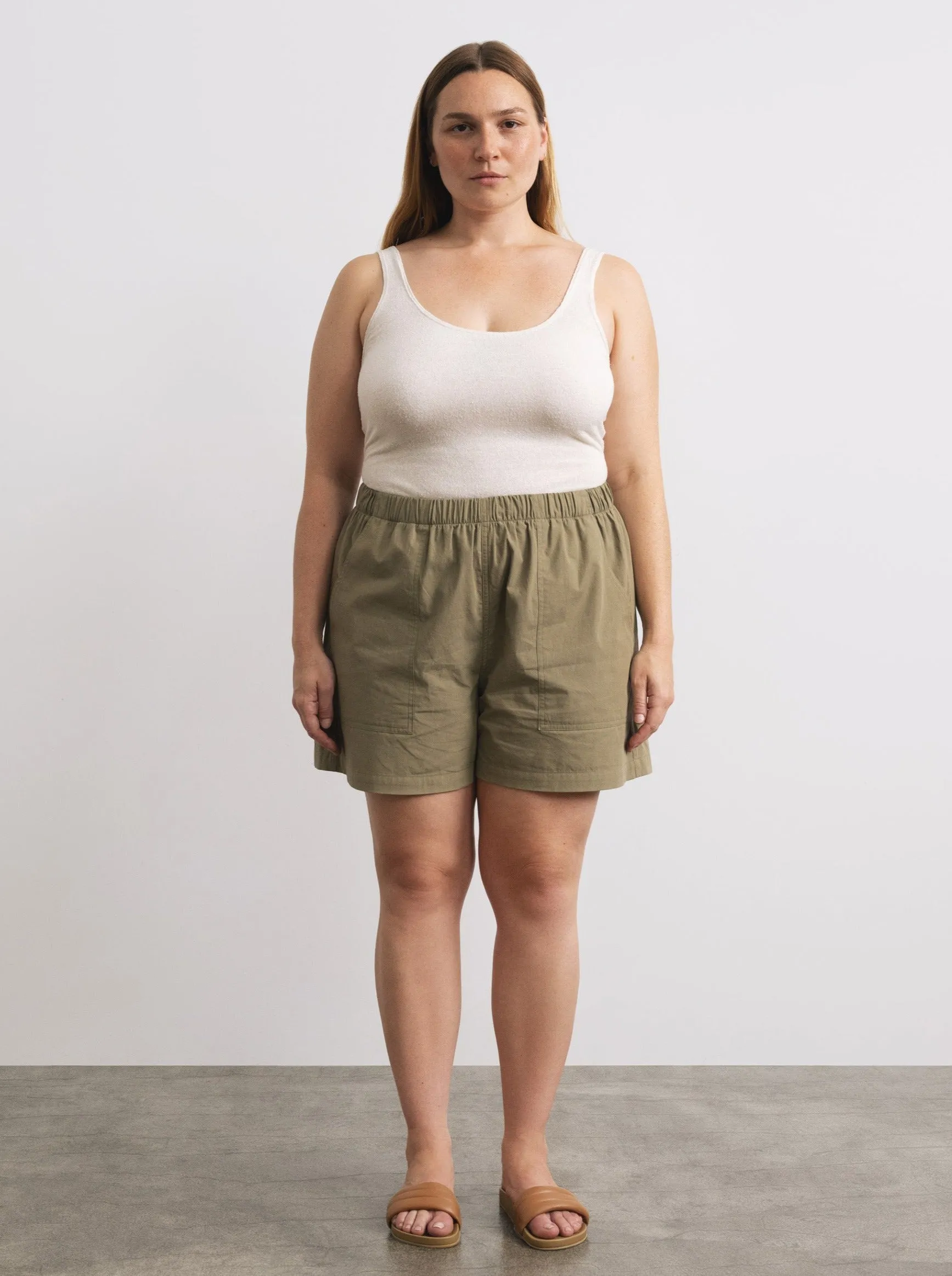 (Imperfect) Juno Short, Organic Cotton Poplin, Algae sold by Ozma