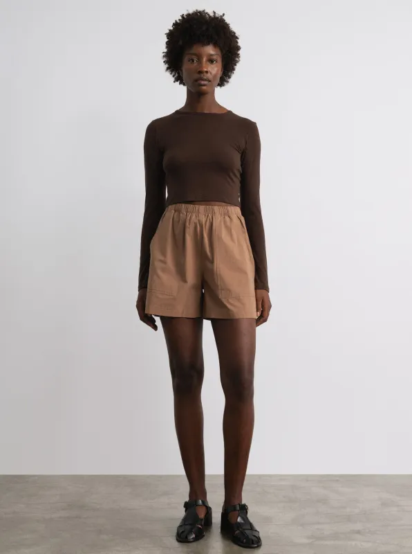 (Imperfect) Juno Short, Organic Cotton Poplin, Almond made by Ozma