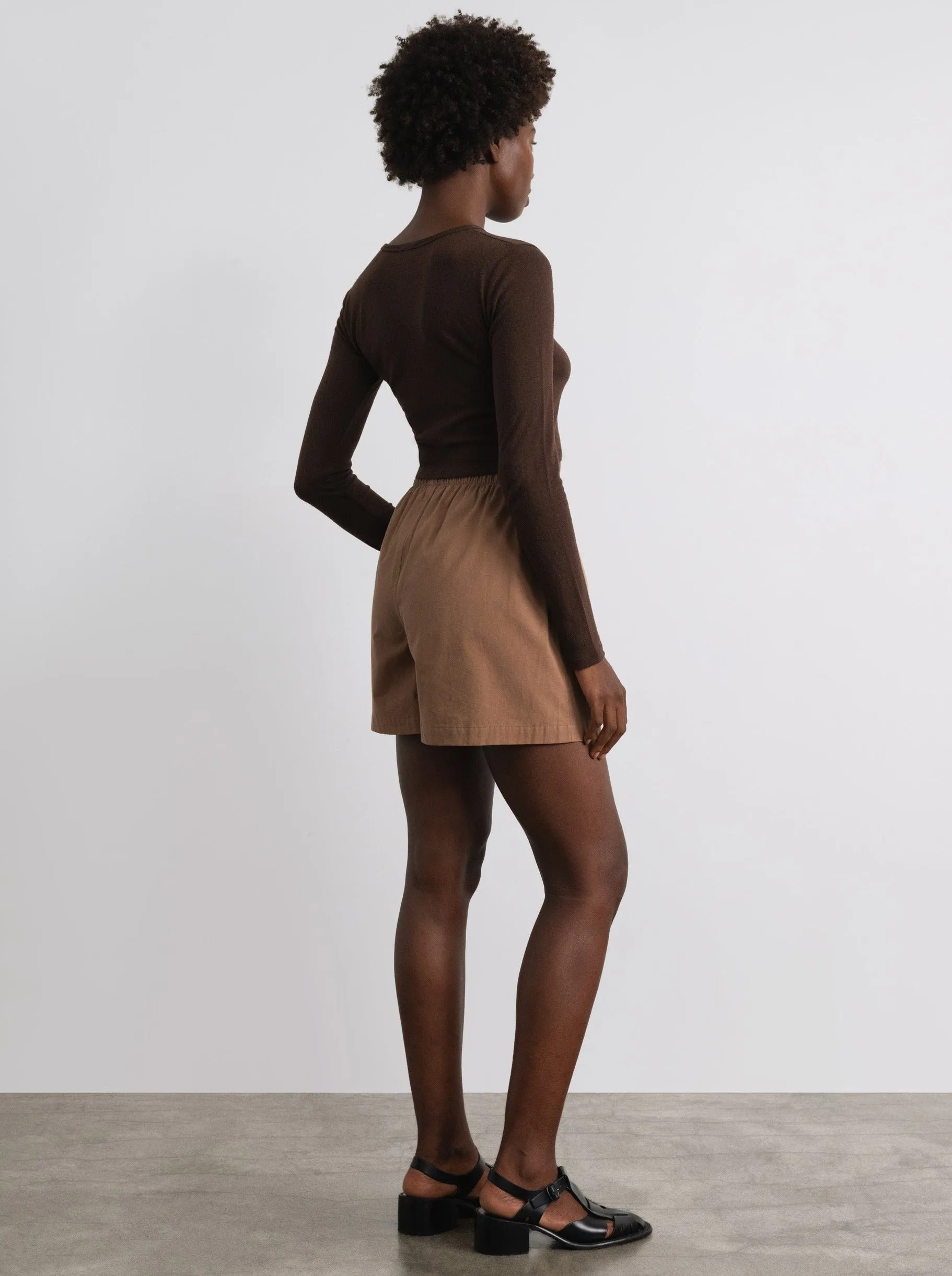 (Imperfect) Juno Short, Organic Cotton Poplin, Almond sold by Ozma product image thumbnail 3