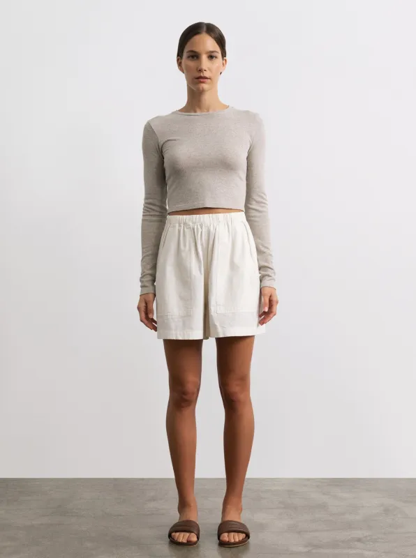 (Imperfect) Juno Short, Organic Cotton Poplin, Natural made by Ozma