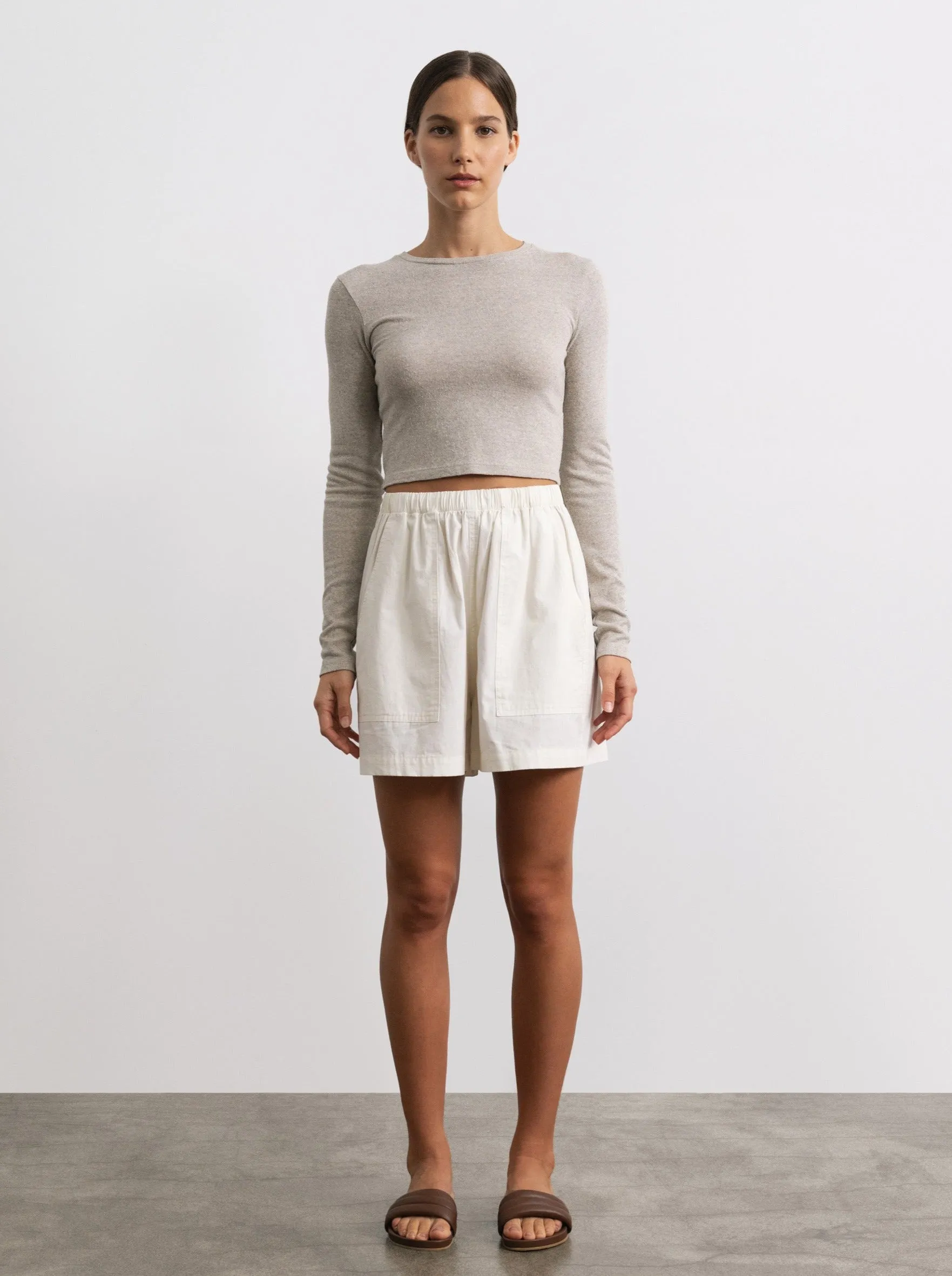 (Imperfect) Juno Short, Organic Cotton Poplin, Natural sold by Ozma