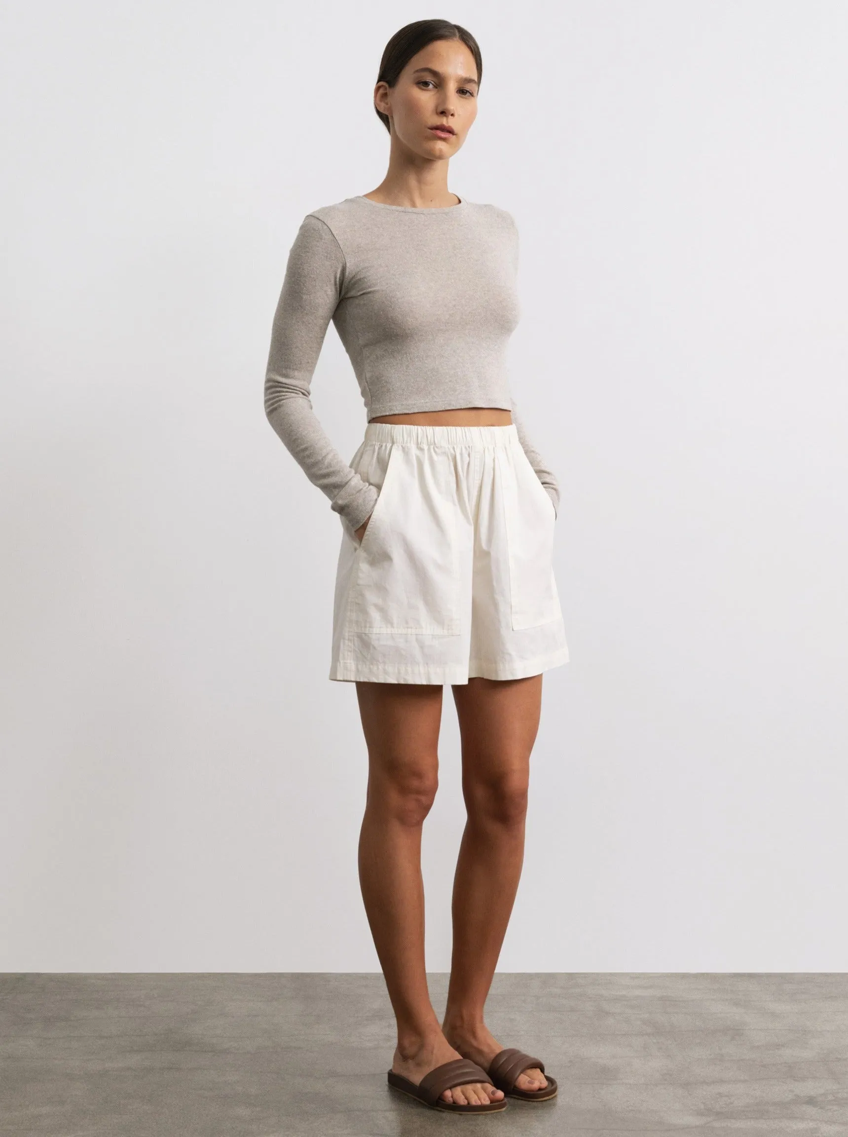 (Imperfect) Juno Short, Organic Cotton Poplin, Natural sold by Ozma product image thumbnail 2