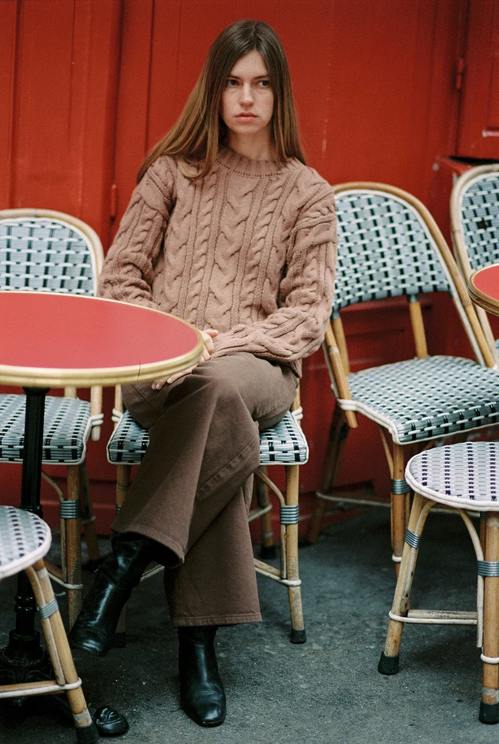 (Imperfect) Patti Cable Crew, Organic Tanguis Cotton, Dust sold by Ozma product image thumbnail 3