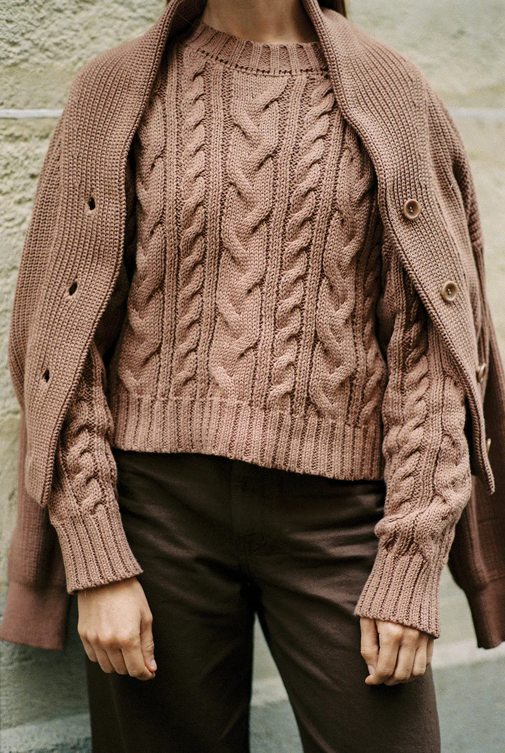 (Imperfect) Patti Cable Crew, Organic Tanguis Cotton, Dust sold by Ozma