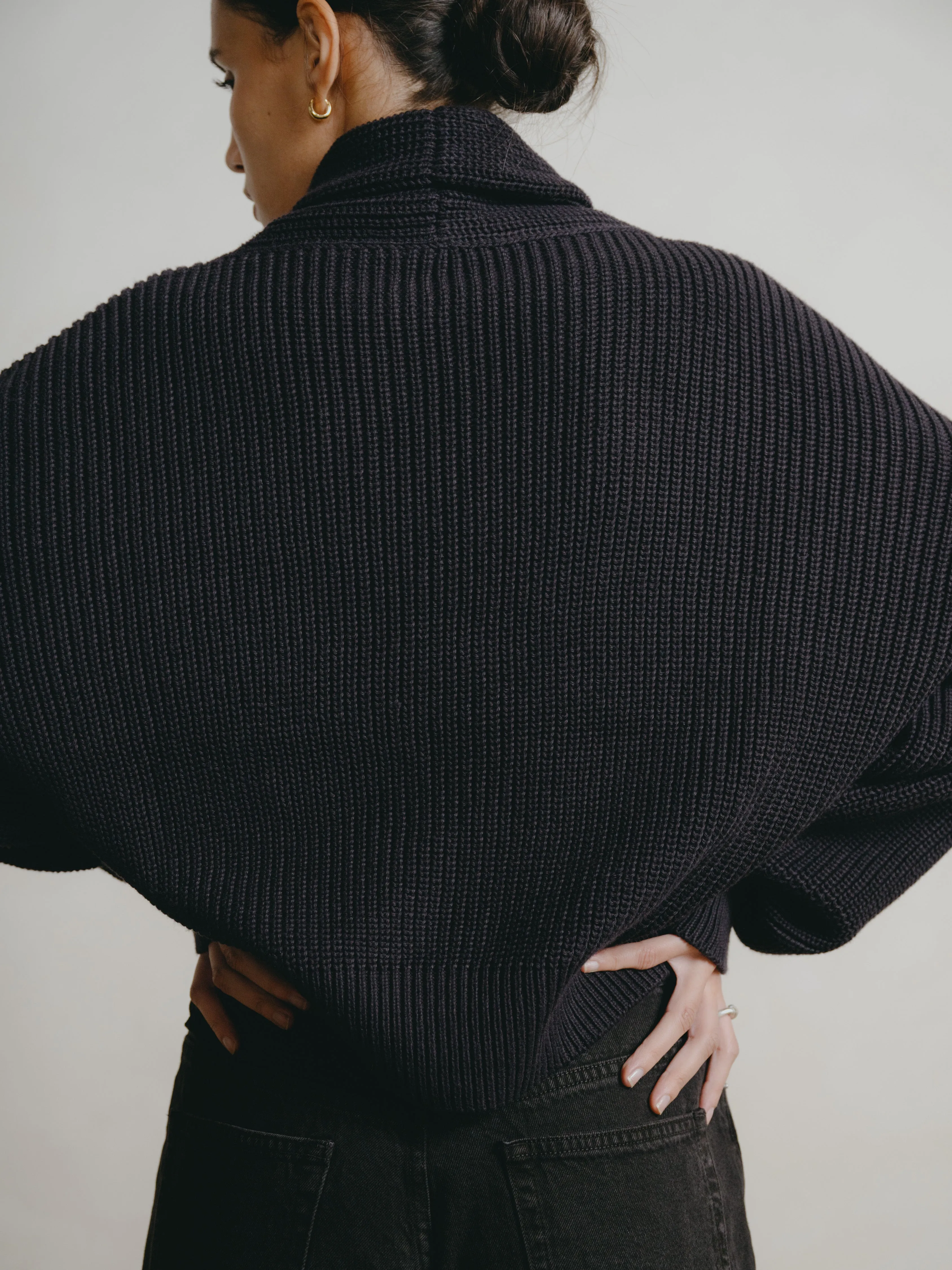 Sloan Cardigan, Organic Tanguis Cotton, Navy sold by Ozma product image thumbnail 3