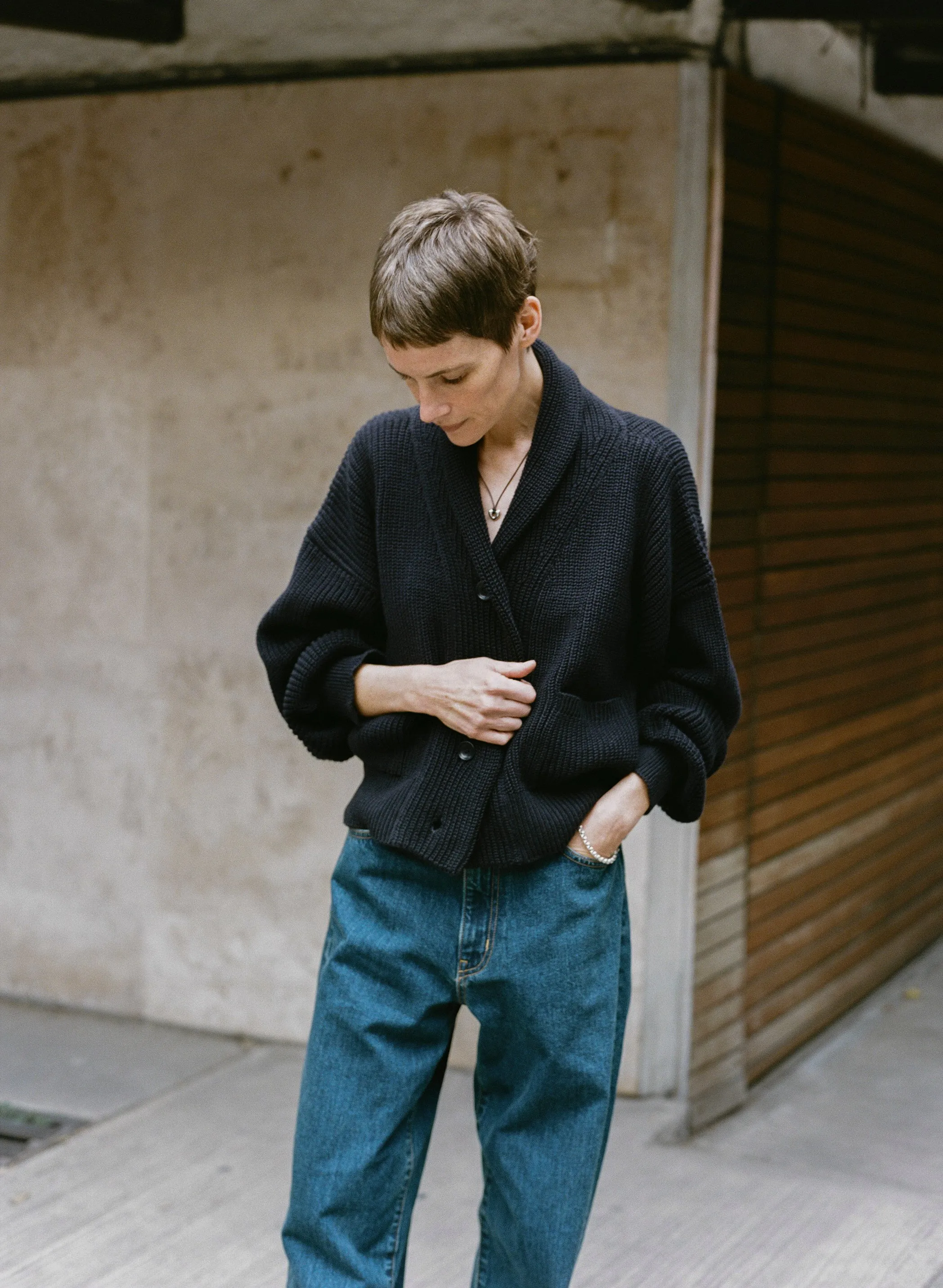 Sloan Cardigan, Organic Tanguis Cotton, Navy sold by Ozma product image thumbnail 4