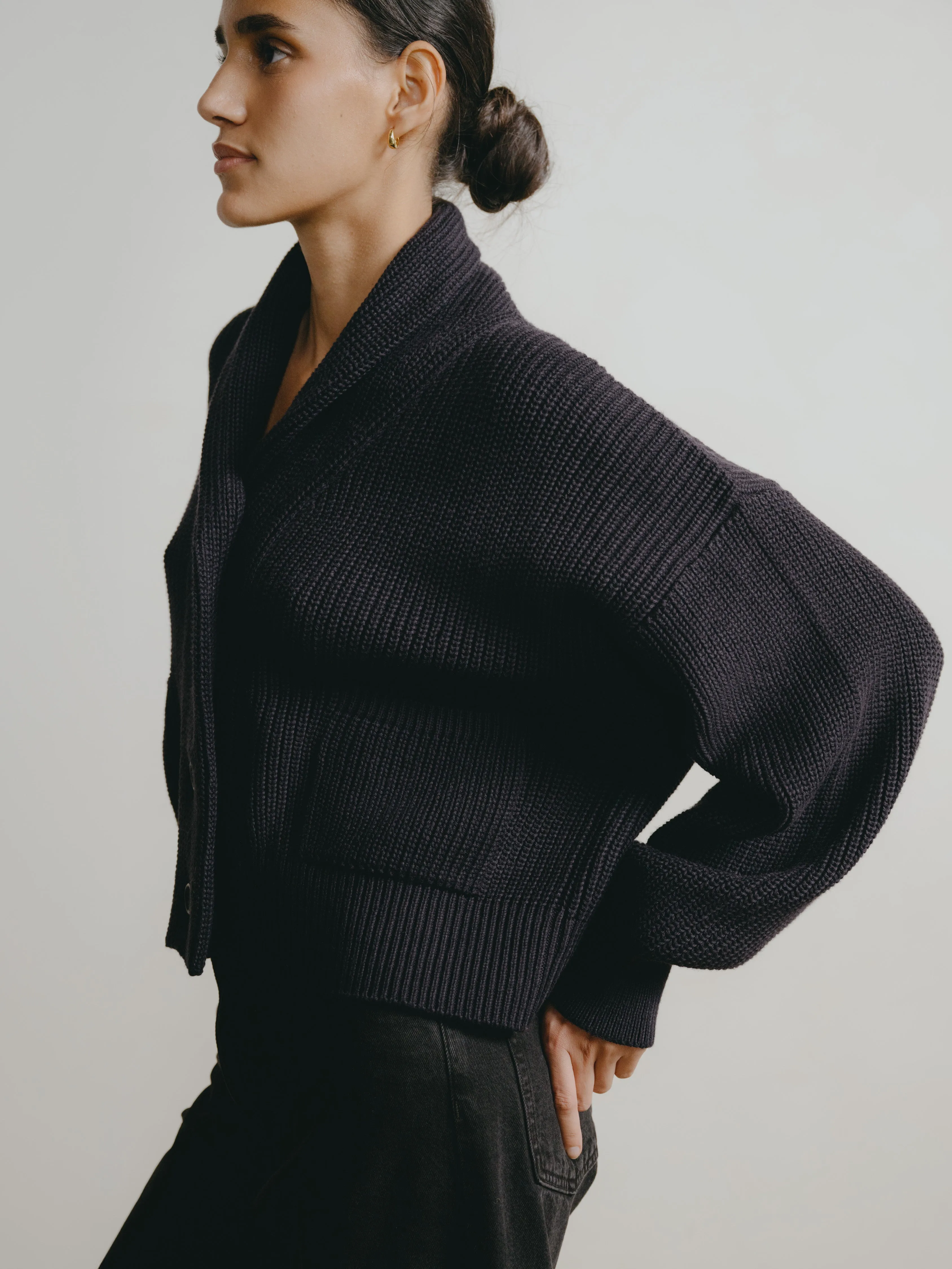 Sloan Cardigan, Organic Tanguis Cotton, Navy sold by Ozma product image thumbnail 2