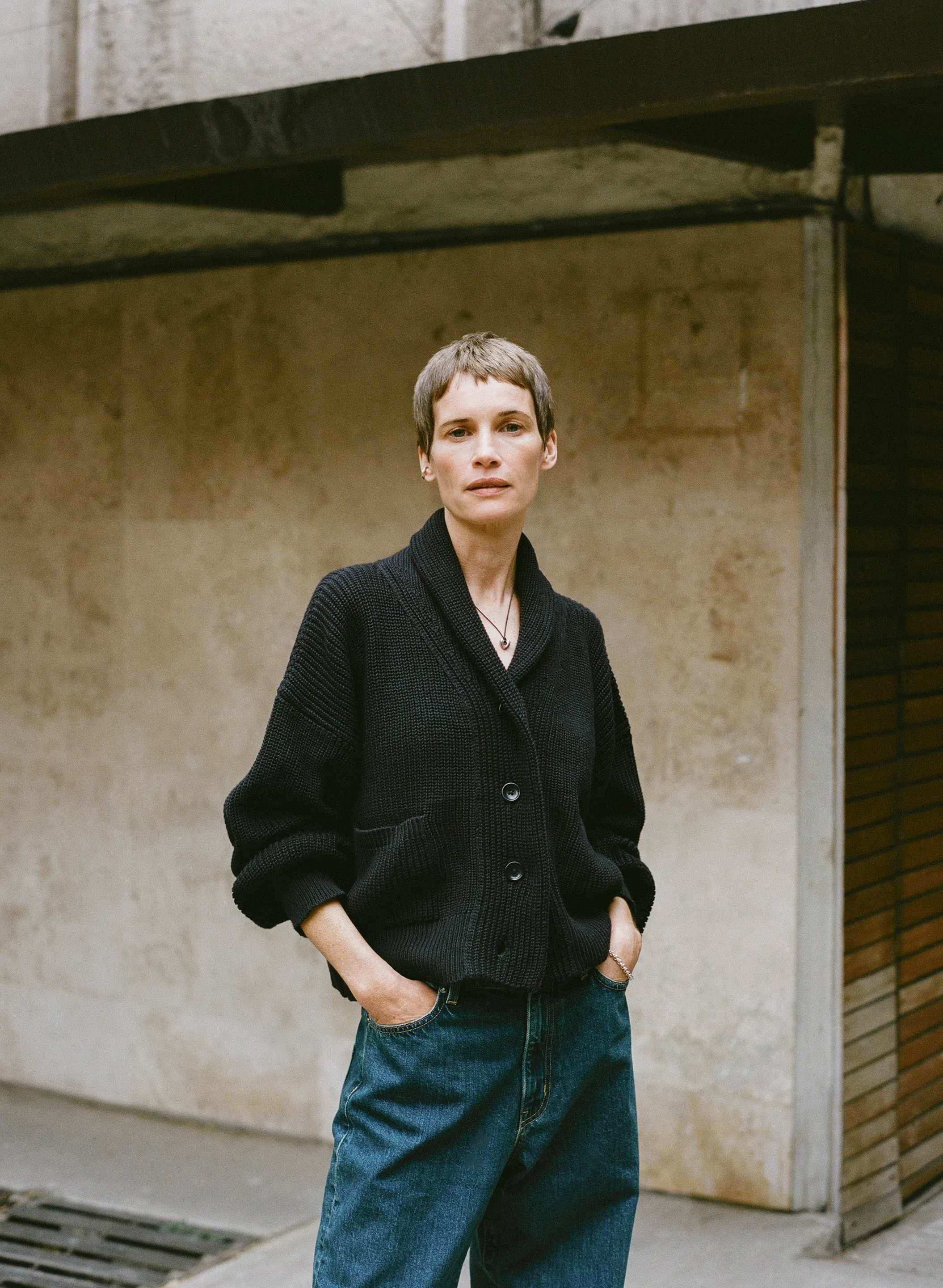 Sloan Cardigan, Organic Tanguis Cotton, Navy sold by Ozma product image thumbnail 5