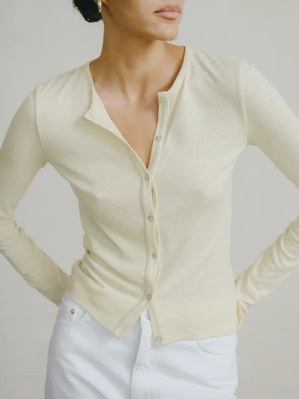 Ryan Cardi, Regen Silk Noil Jersey, Butter sold by Ozma