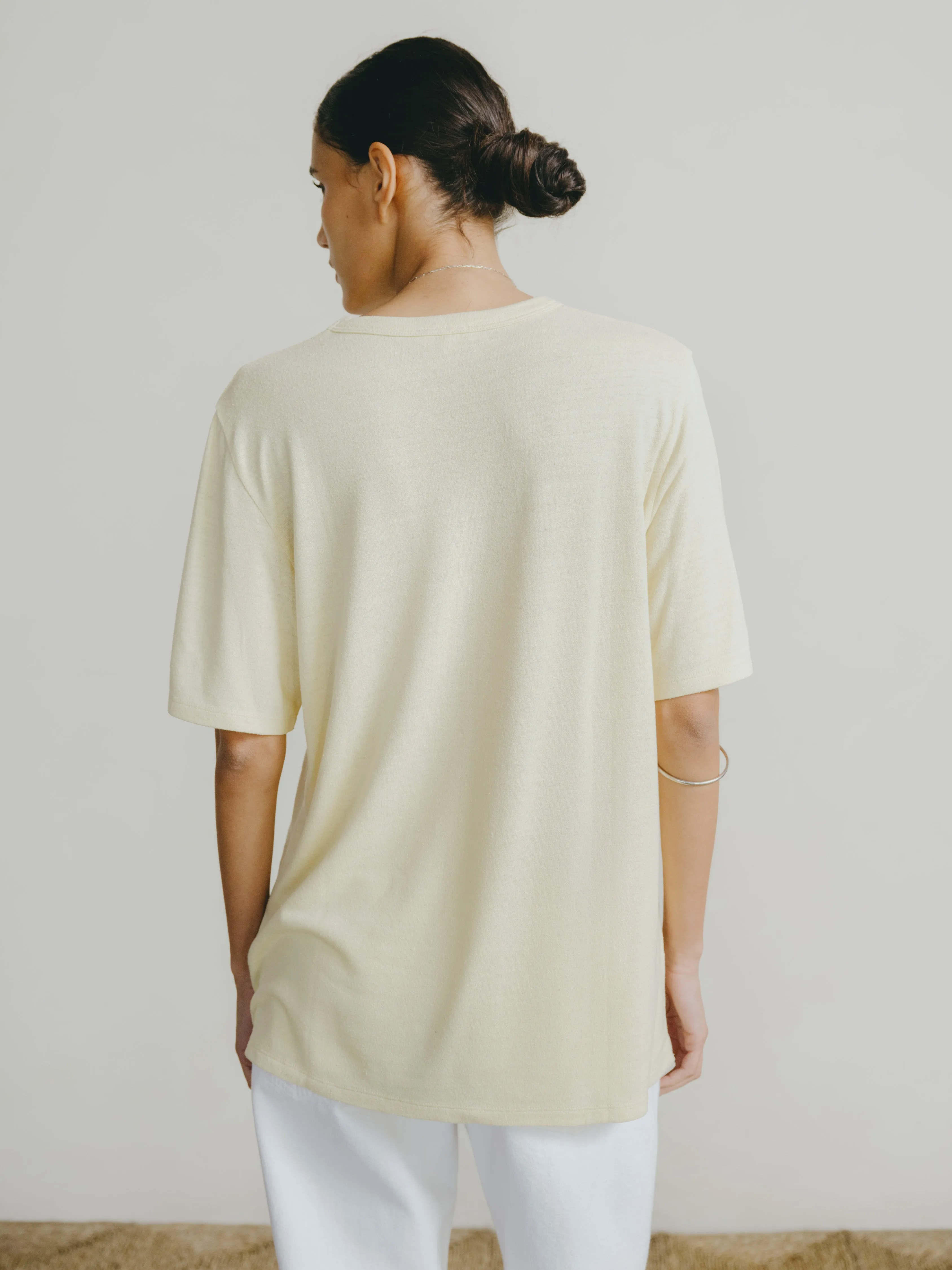 Bigger Tee, Regen Silk Noil Jersey, Butter sold by Ozma product image thumbnail 4
