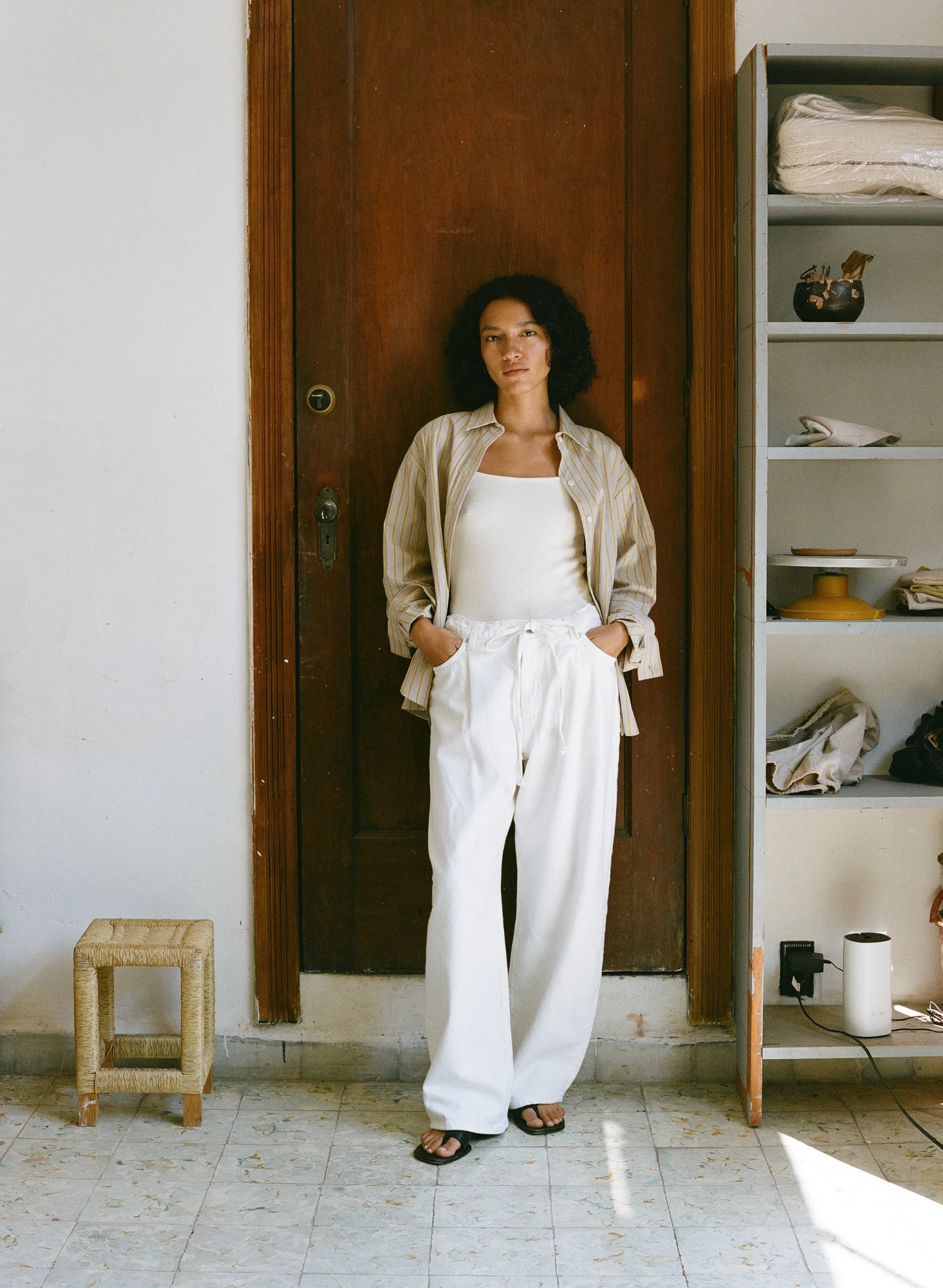 Marcie Shirt, Japanese Organic Cotton, Isla Stripe sold by Ozma product image thumbnail 4