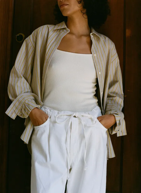 Marcie Shirt, Japanese Organic Cotton, Isla Stripe made by Ozma