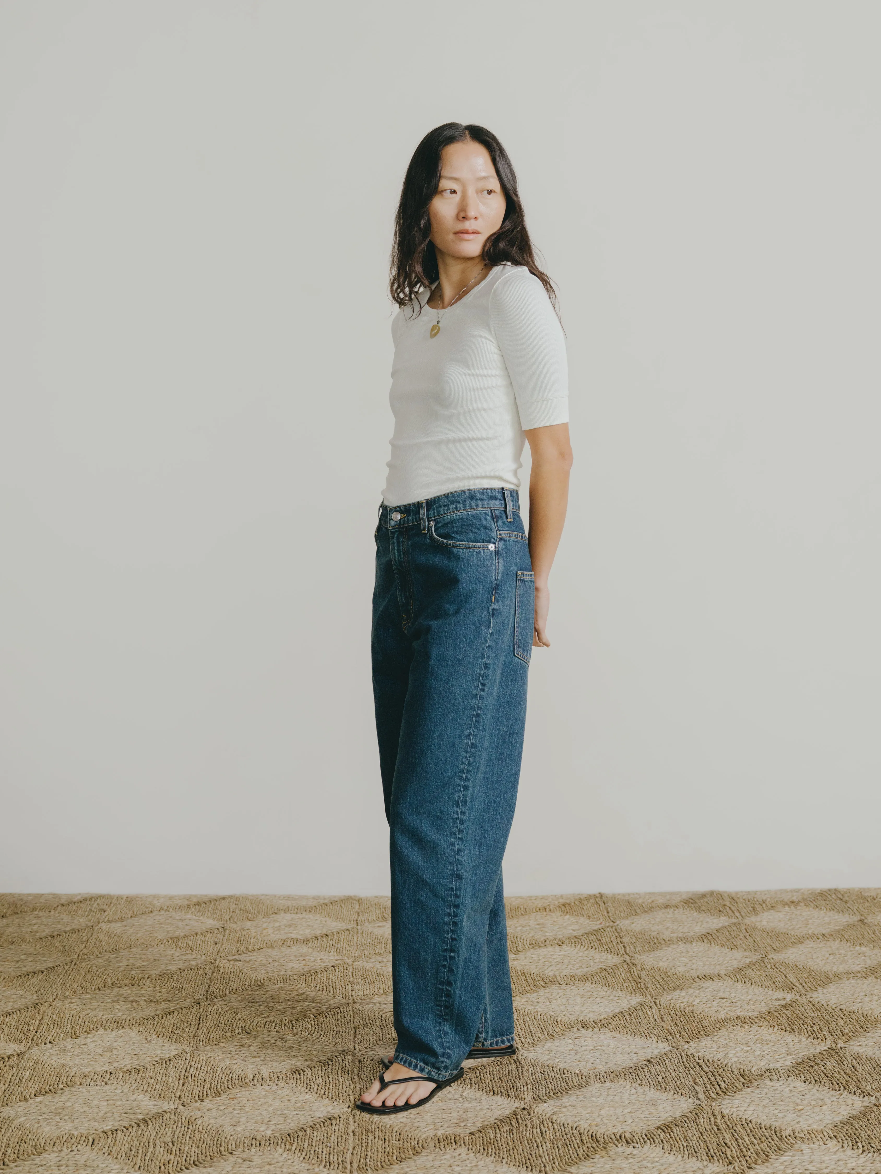 Rib Tee, Ribbed Silk Noil Jersey, Natural sold by Ozma product image thumbnail 5