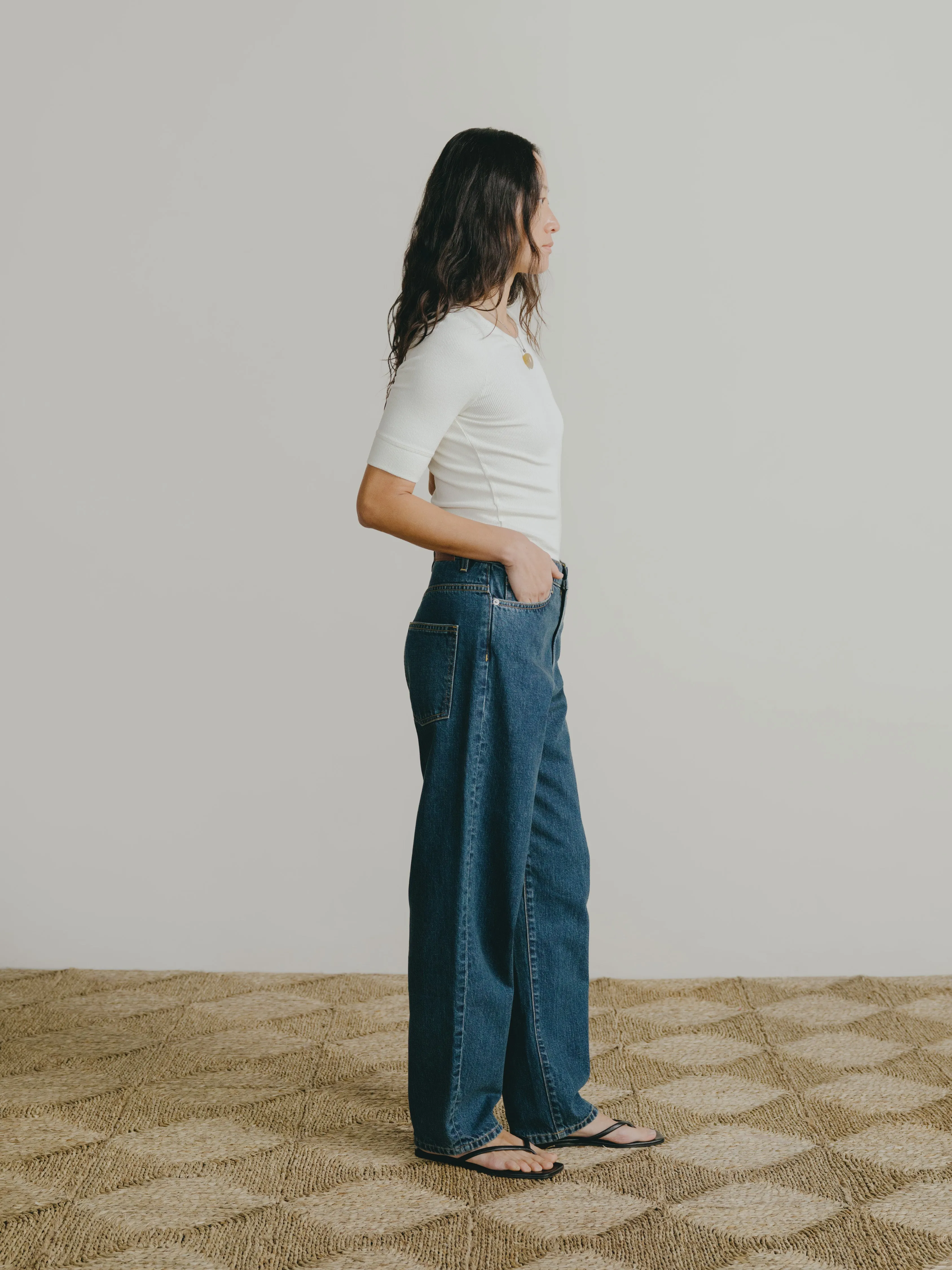 Rib Tee, Ribbed Silk Noil Jersey, Natural sold by Ozma product image thumbnail 4