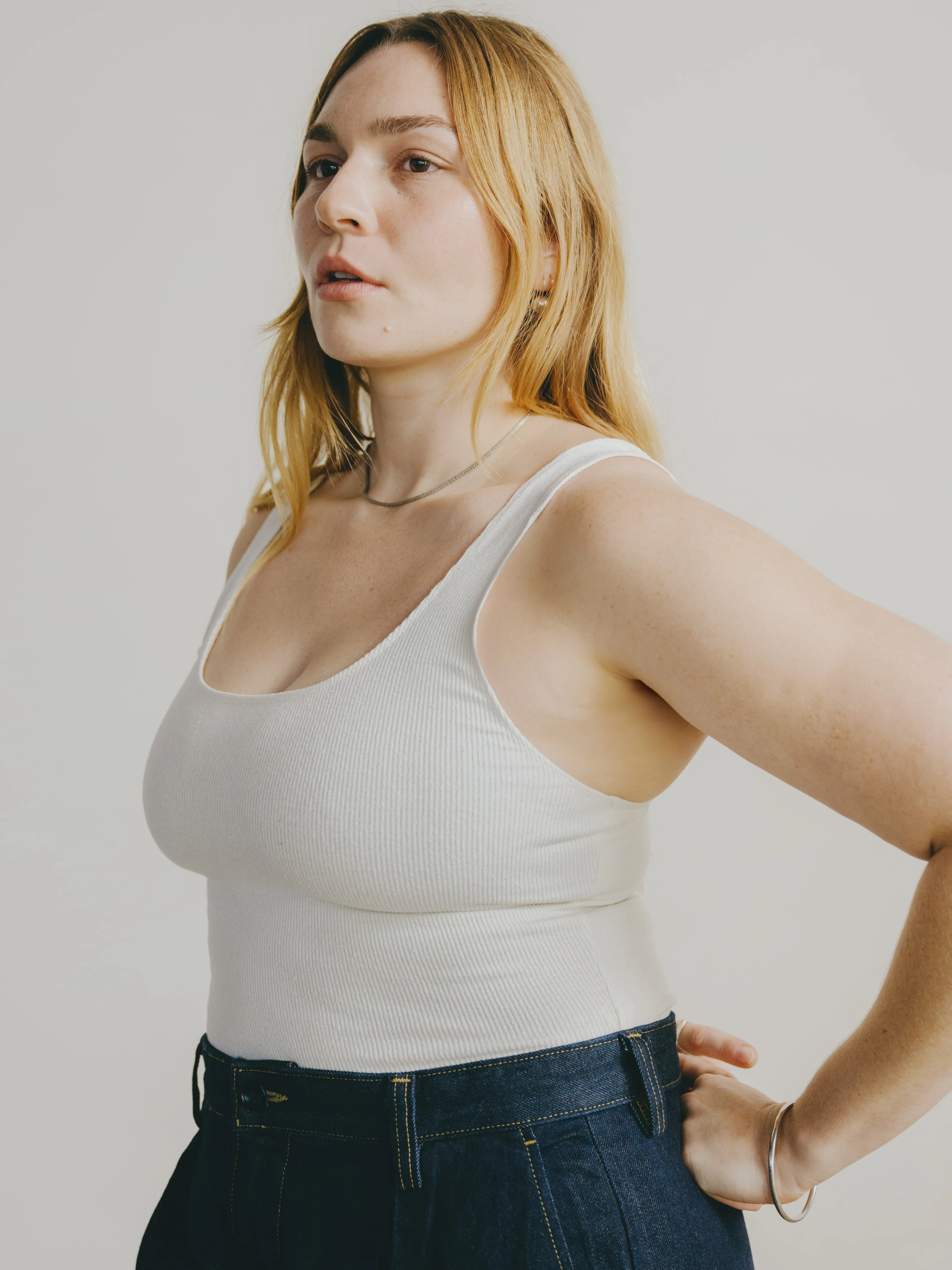 Christy Bodysuit, Ribbed Silk Noil Jersey, Natural sold by Ozma product image thumbnail 4