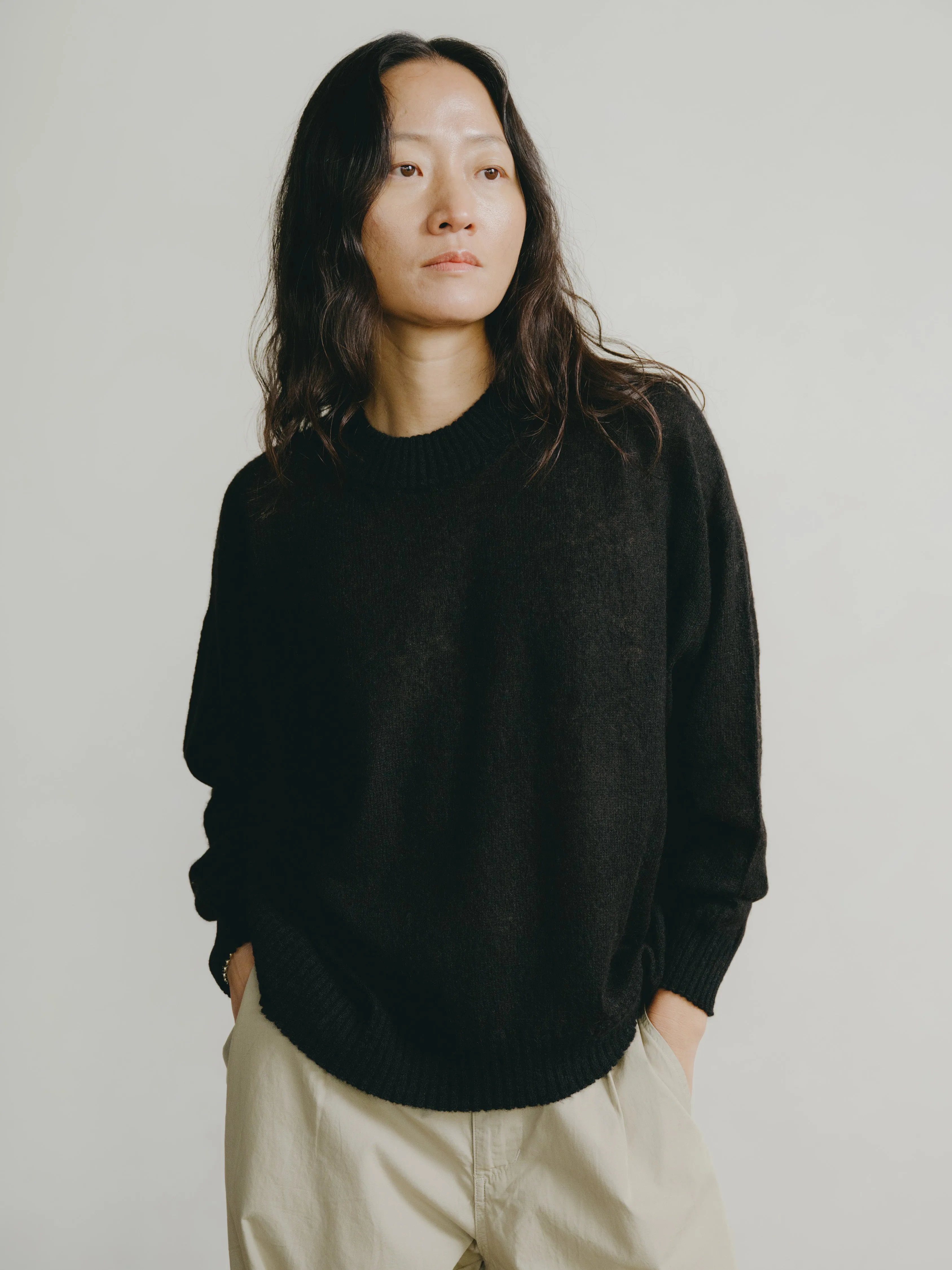 Chleo Crew, Sheer Alpaca Blend, Black sold by Ozma product image thumbnail 3