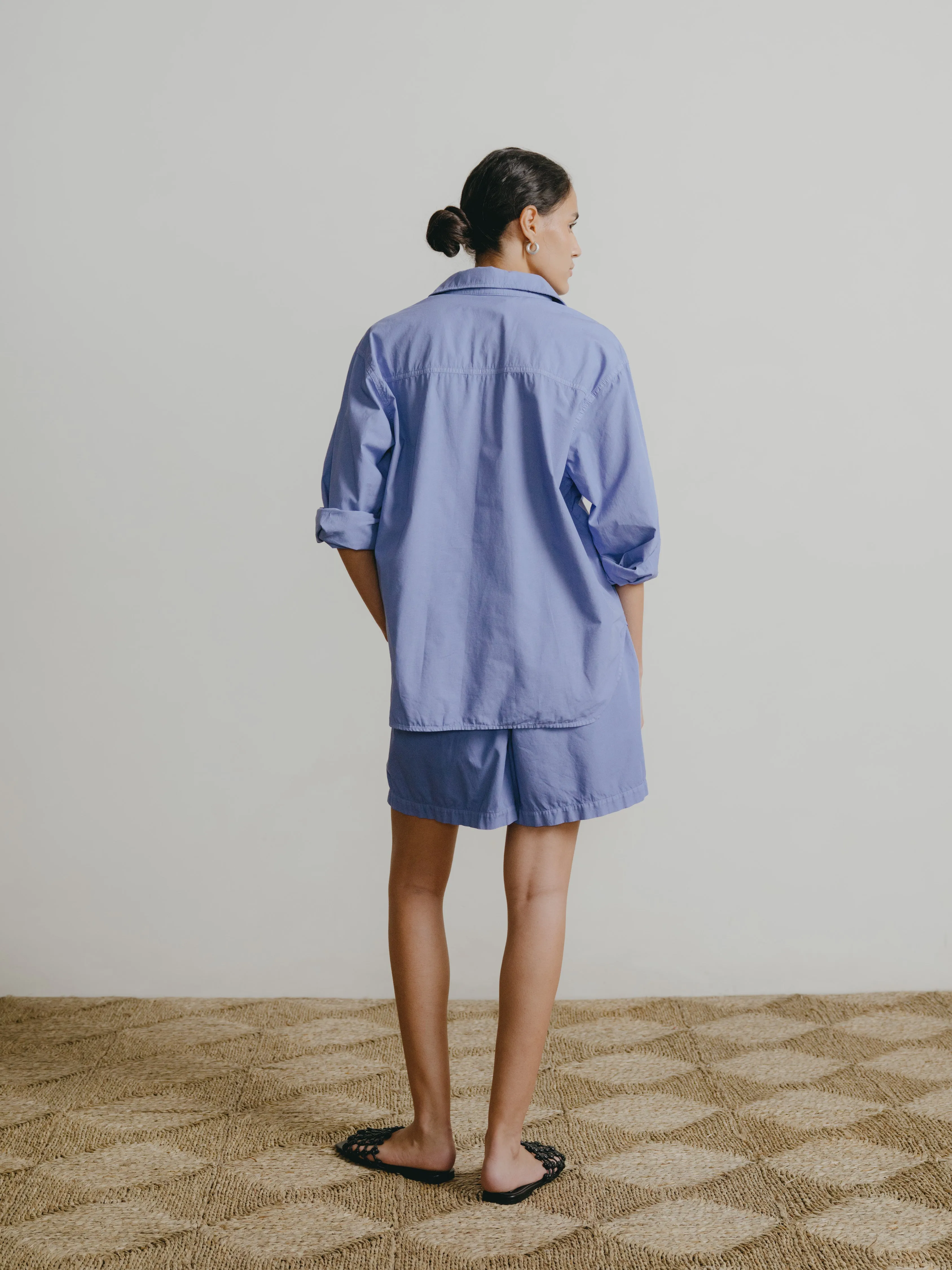 All Day Short, Organic Poplin, Cornflower sold by Ozma product image thumbnail 3