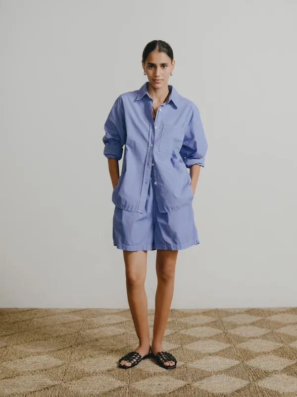 All Day Short, Organic Poplin, Cornflower made by Ozma
