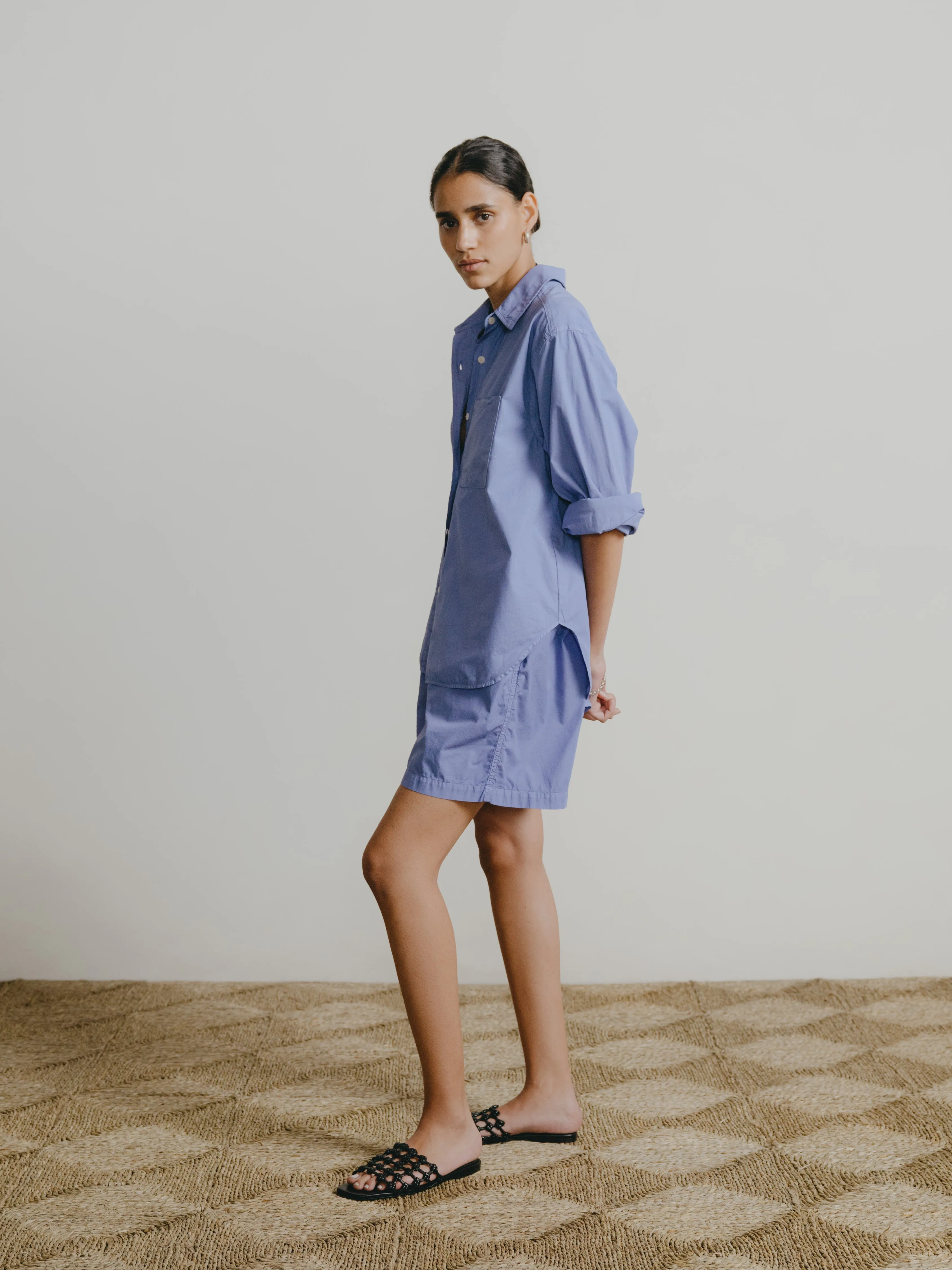 All Day Short, Organic Poplin, Cornflower sold by Ozma product image thumbnail 2