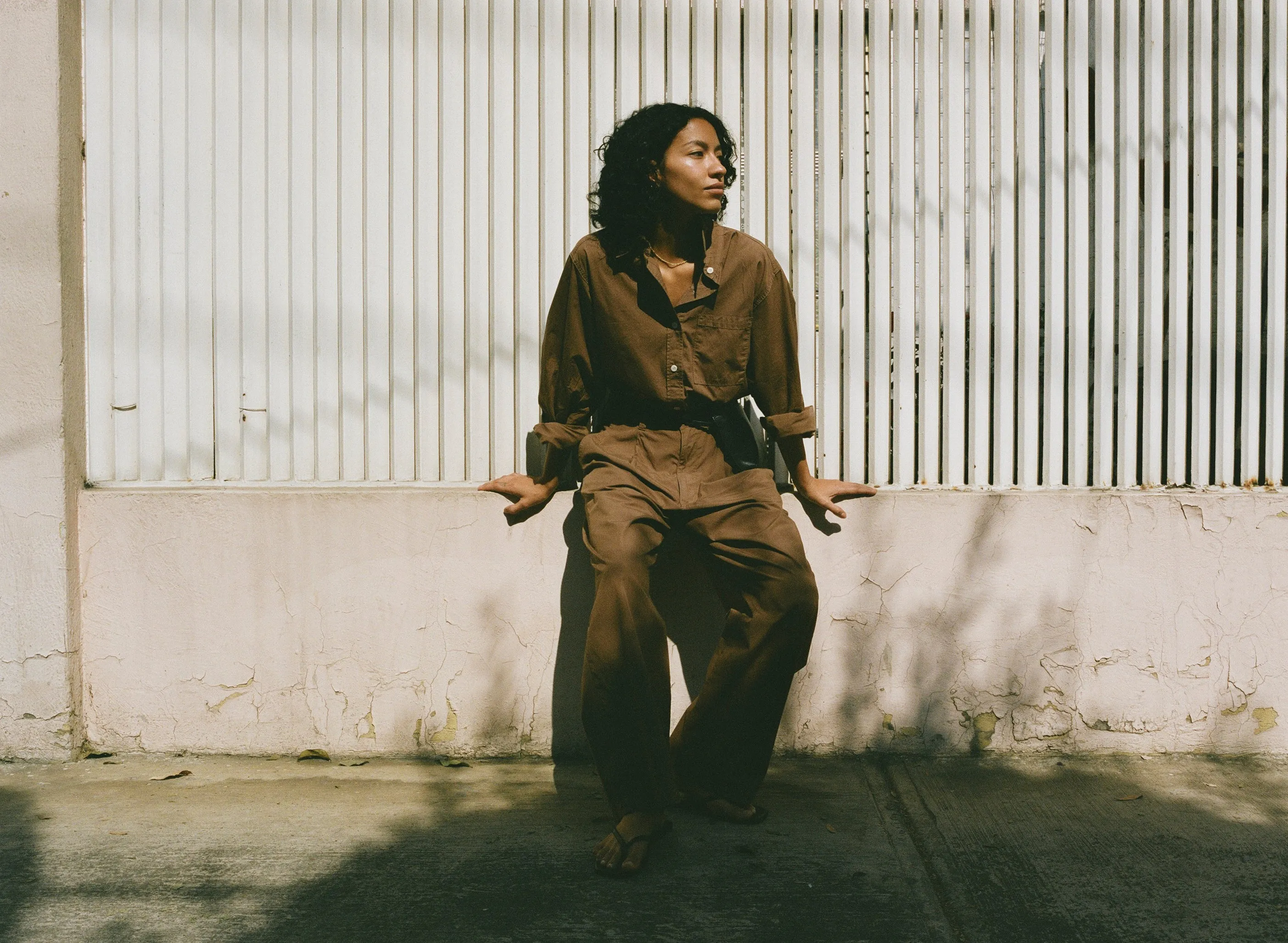 Marcie Shirt, Organic Poplin, Clay sold by Ozma product image thumbnail 5