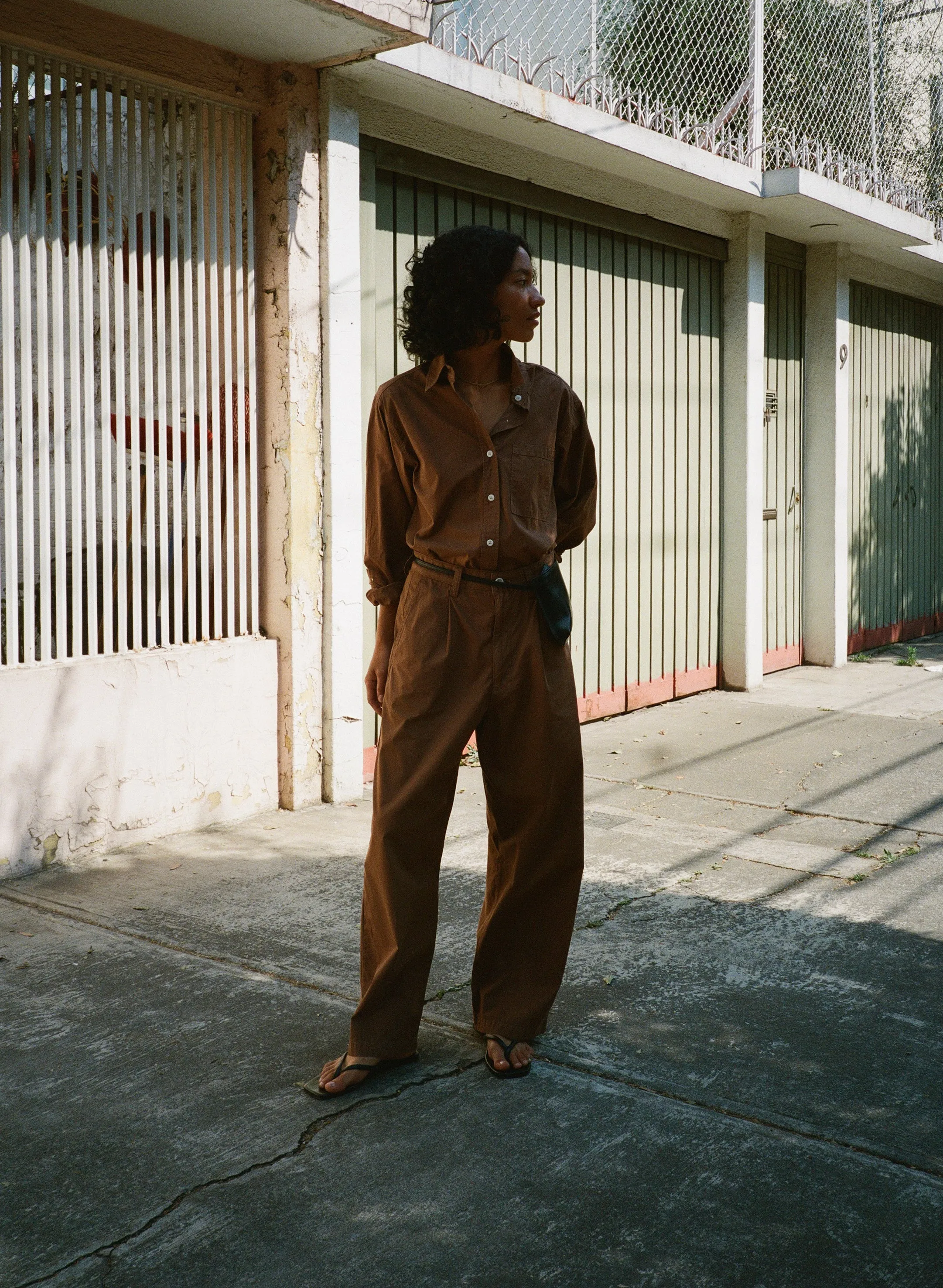 Marcie Shirt, Organic Poplin, Clay sold by Ozma product image thumbnail 3