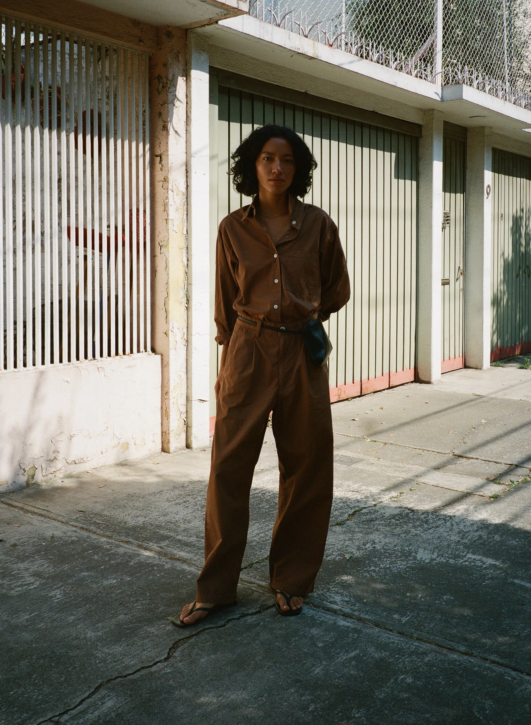 Marcie Shirt, Organic Poplin, Clay sold by Ozma product image thumbnail 4