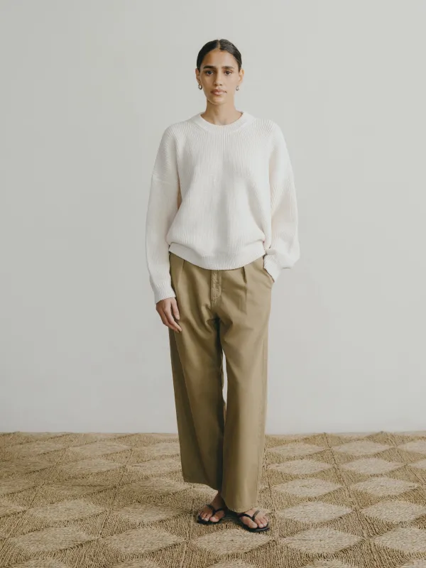 Field Pant, Tencel Bull Denim, Khaki made by Ozma