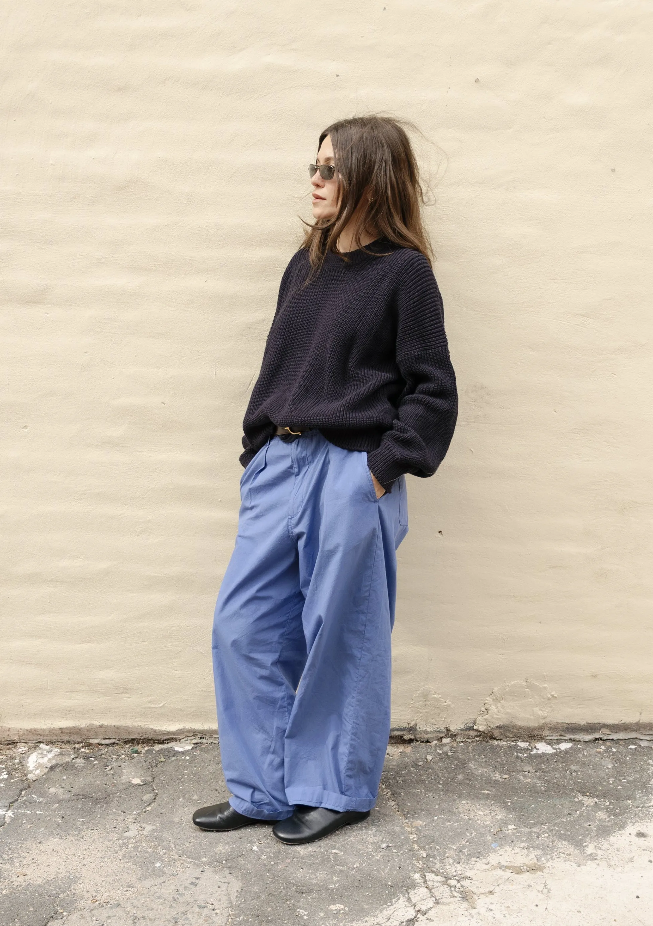 Poplin Field Pant, Organic Poplin, Cornflower sold by Ozma