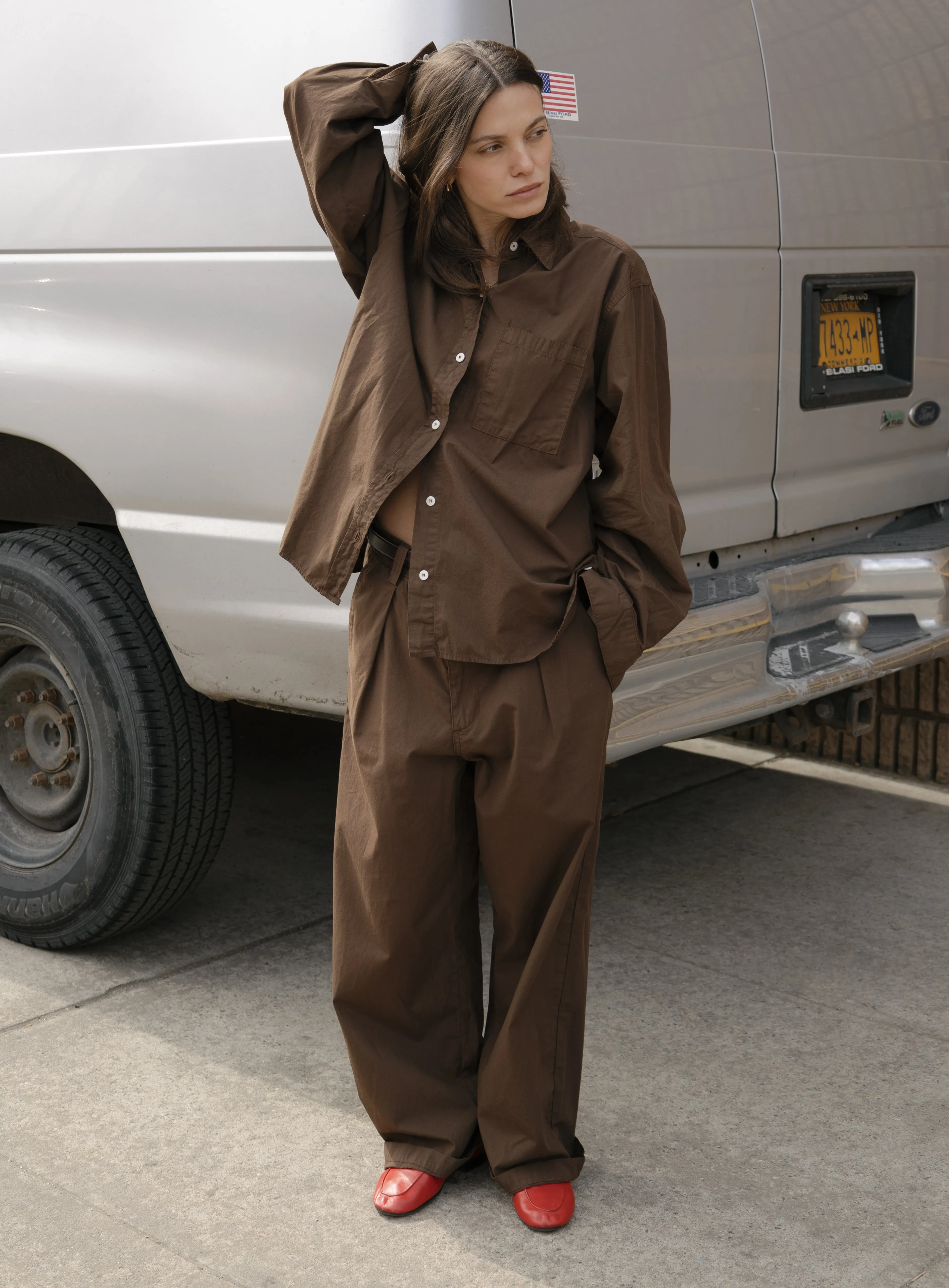 Poplin Field Pant, Organic Poplin, Manzanita sold by Ozma