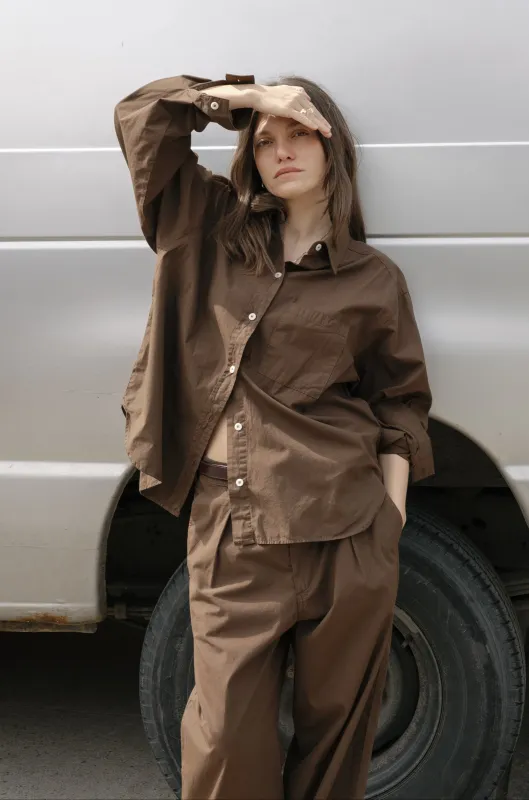 Marcie Shirt, Organic Poplin, Manzanita made by Ozma