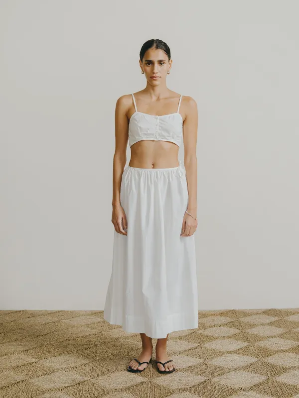 Avita Skirt, Organic Poplin, Natural made by Ozma