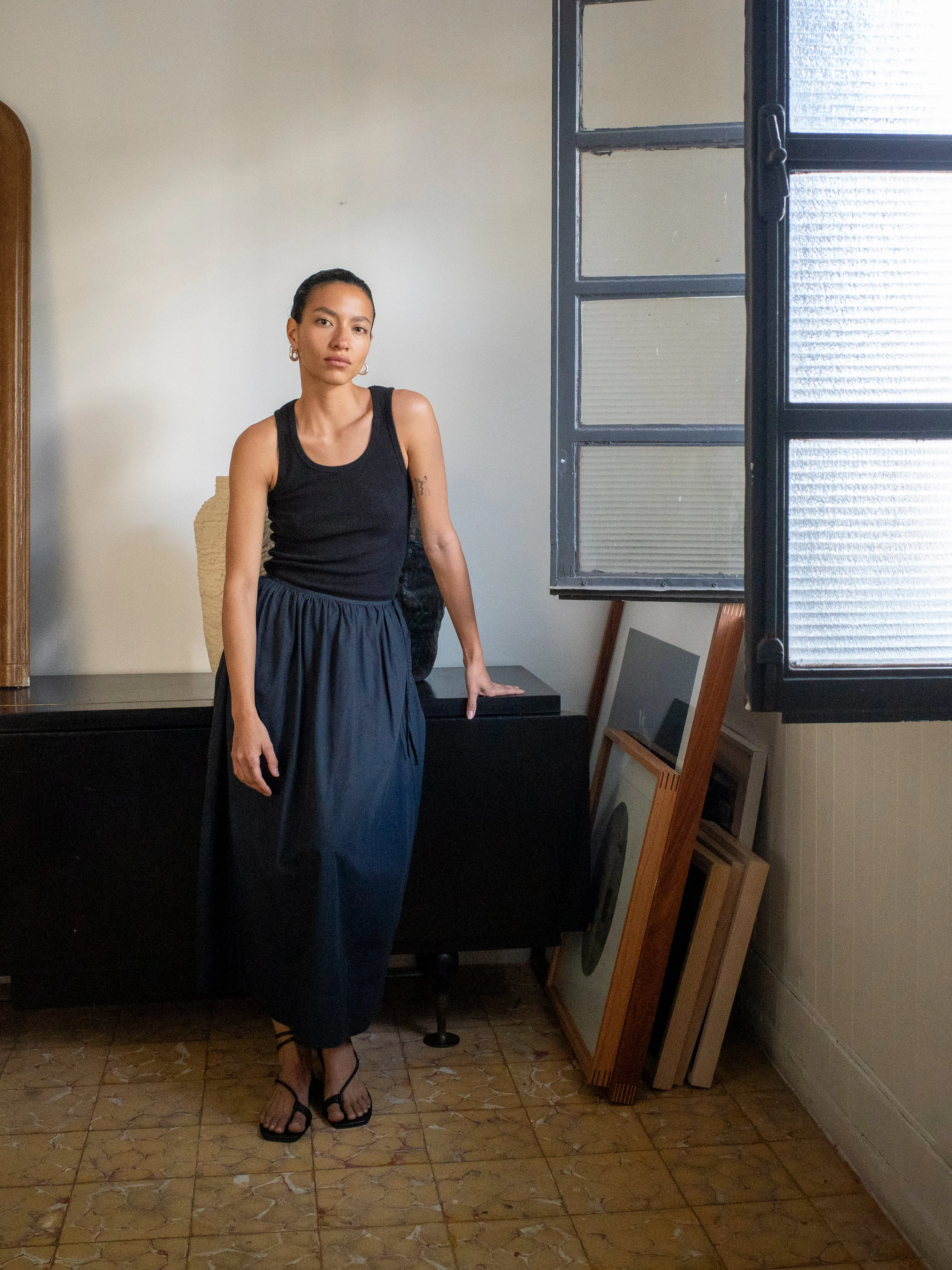 Avita Skirt, Organic Poplin, Black sold by Ozma product image thumbnail 4