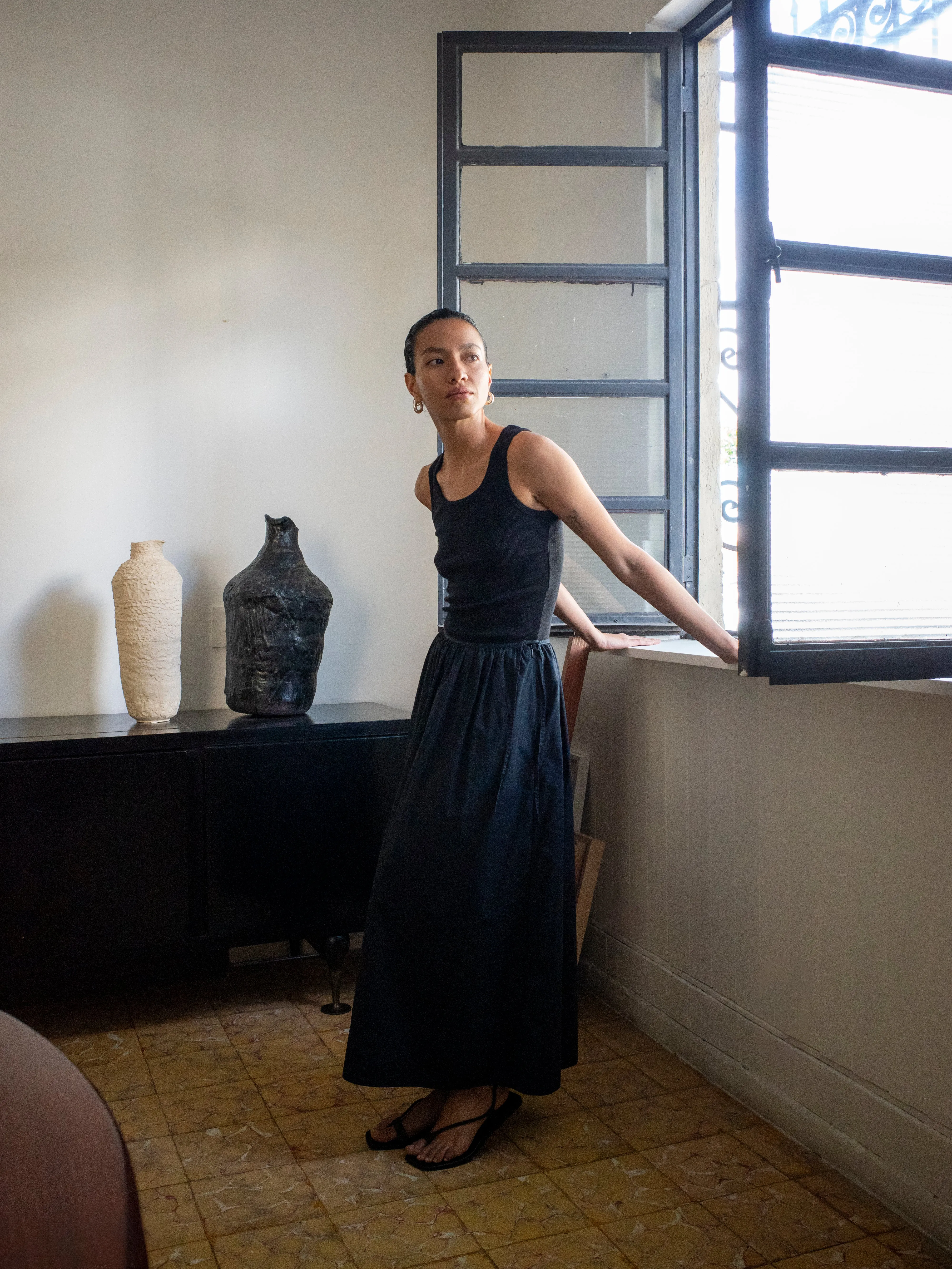 Avita Skirt, Organic Poplin, Black sold by Ozma product image thumbnail 5