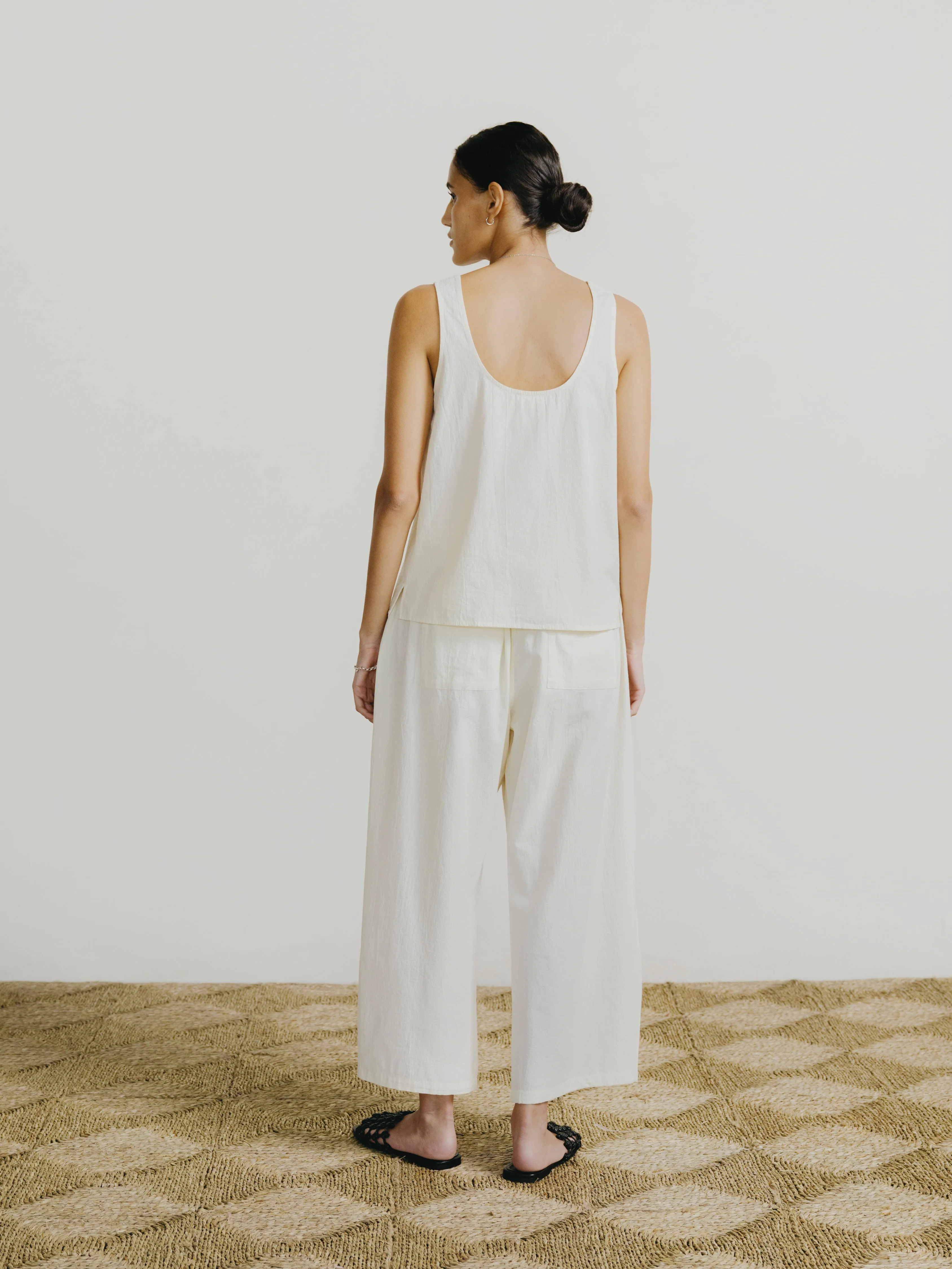 Corlatta Pant, Textured Organic Poplin, Parchment sold by Ozma product image thumbnail 3