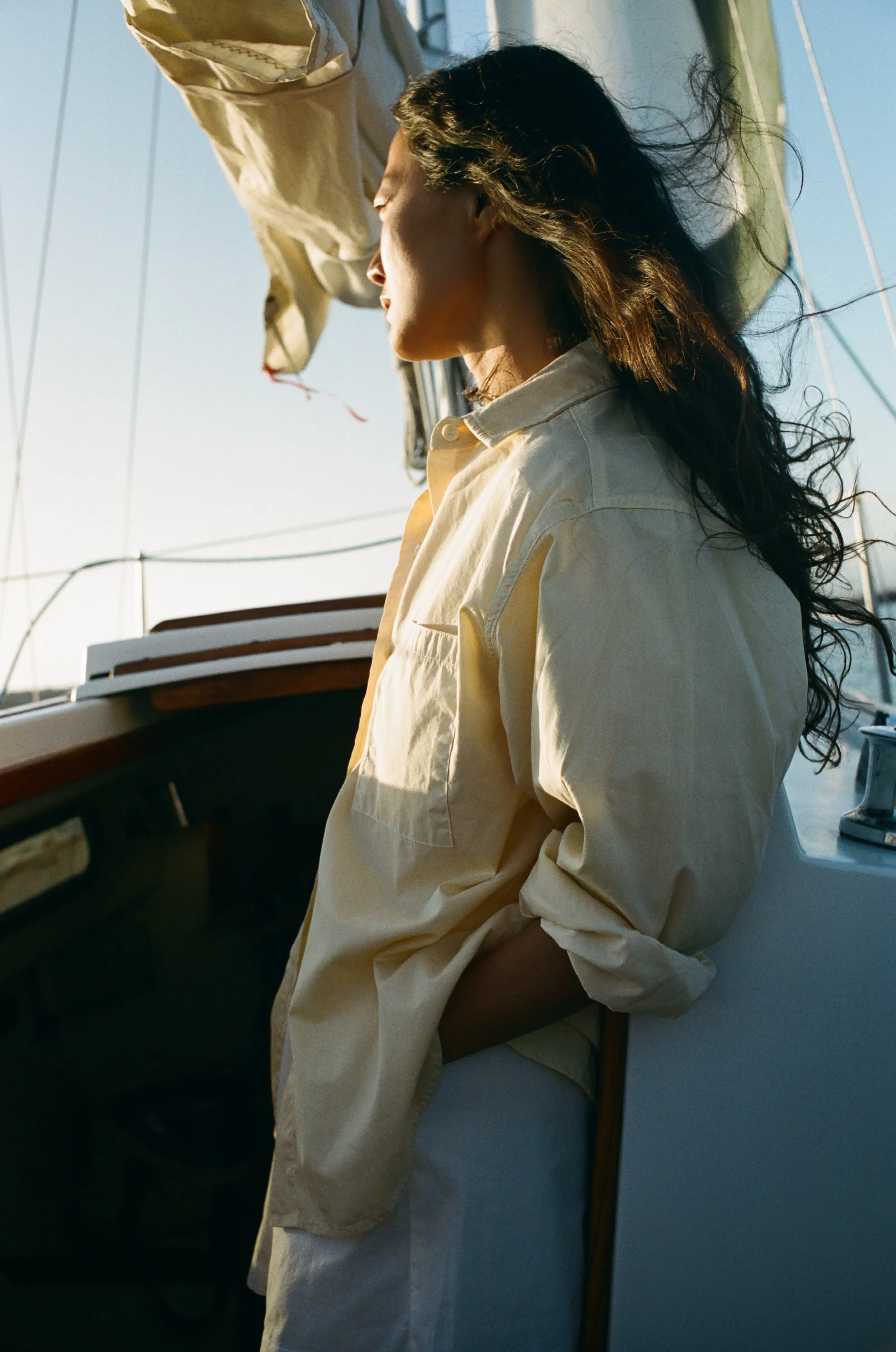 Marcie Shirt, Organic Poplin, Butter sold by Ozma product image thumbnail 5