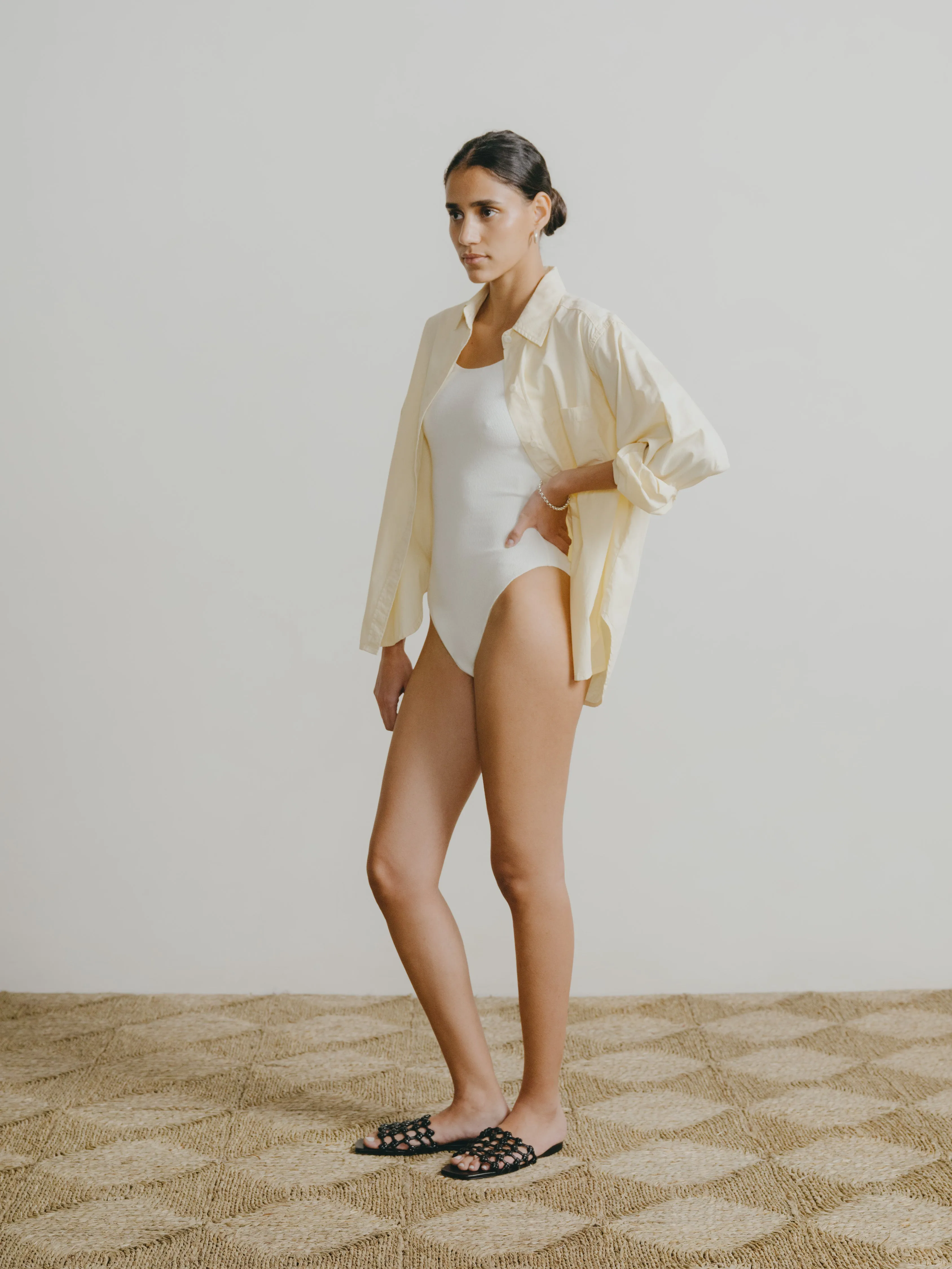 Marcie Shirt, Organic Poplin, Butter sold by Ozma product image thumbnail 3