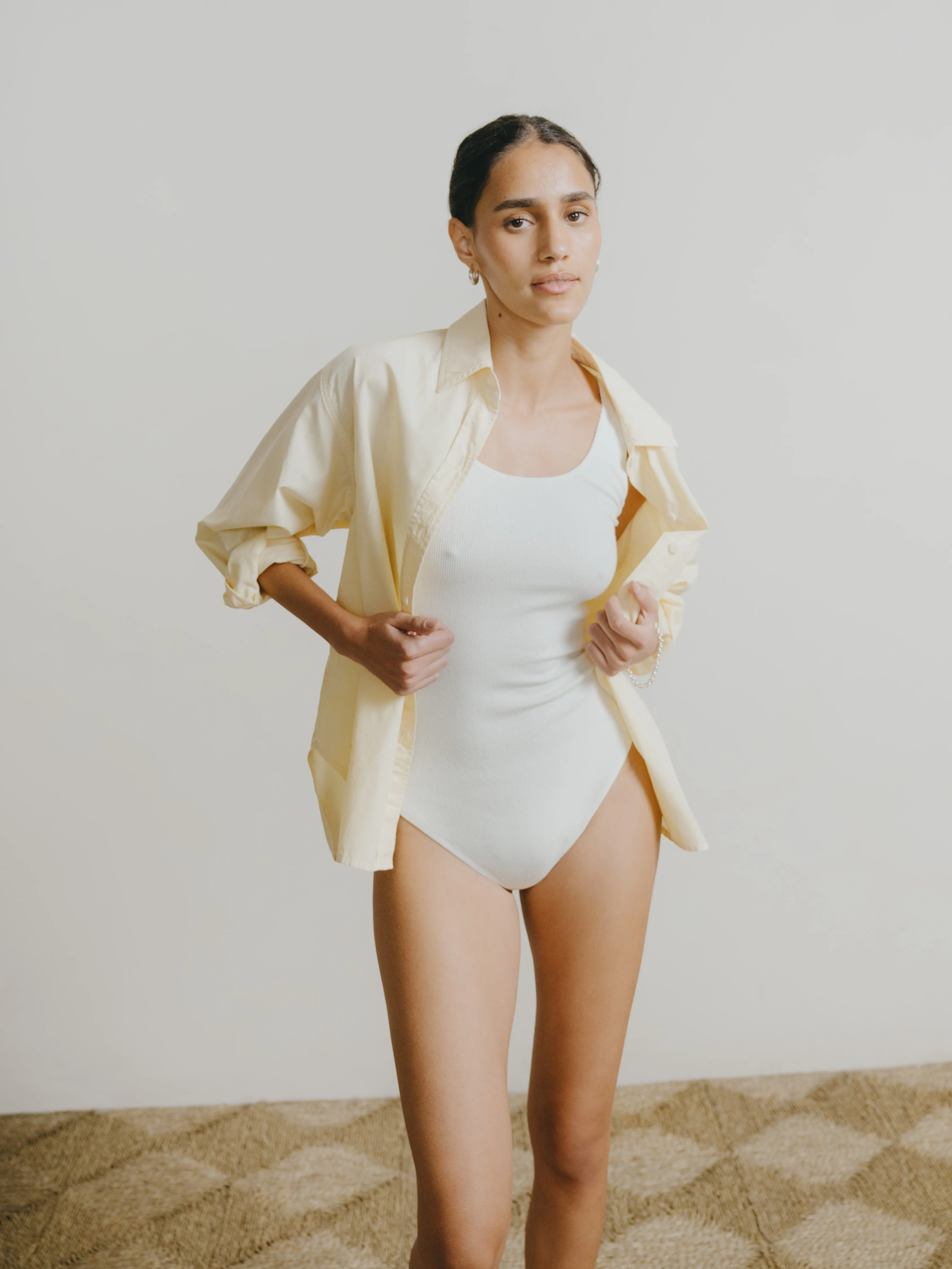 Marcie Shirt, Organic Poplin, Butter sold by Ozma product image thumbnail 2